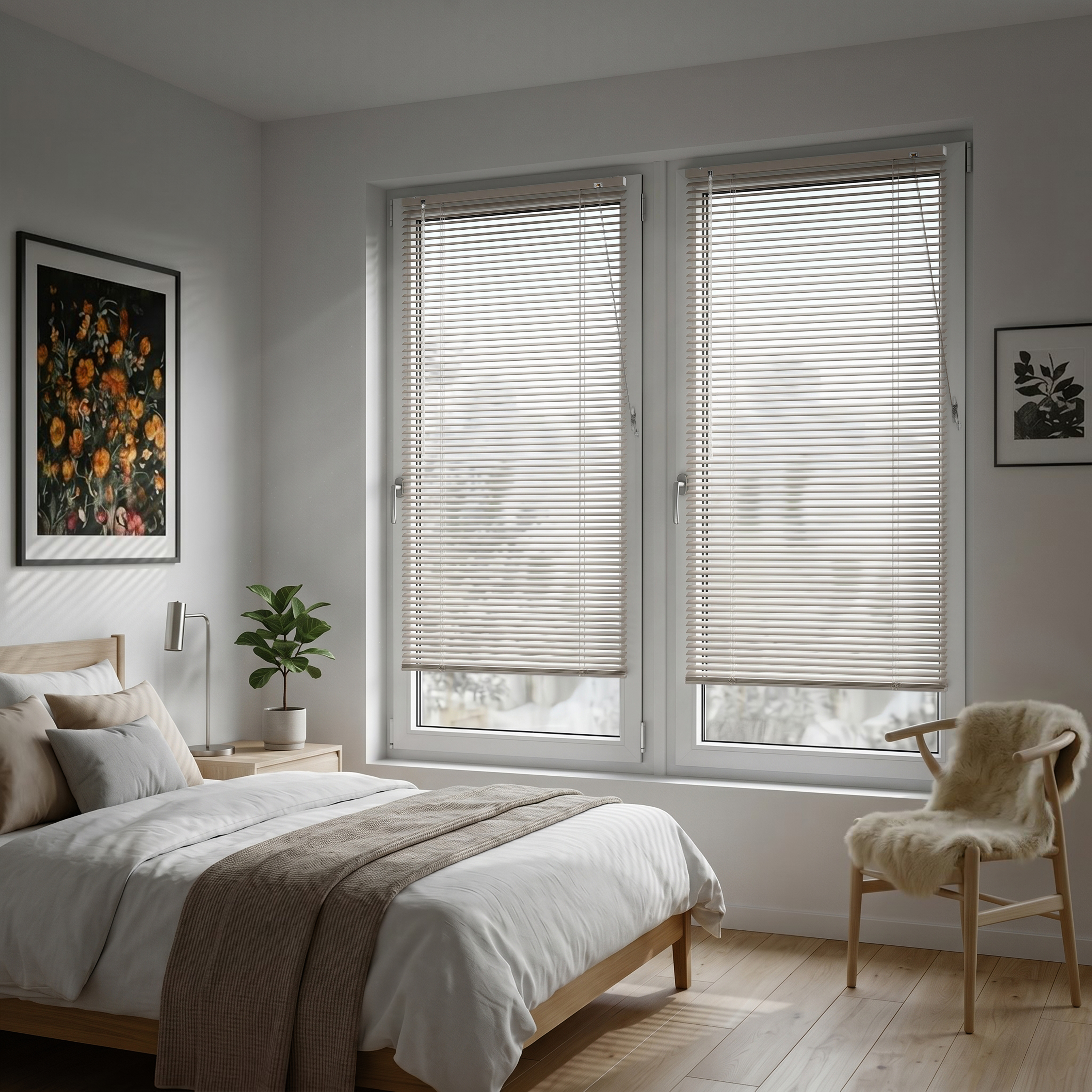 LightLess Prime Aluminium-Jalousie | 25 mm, verdunkelnd, 50 x 130 cm, grau-beige matt