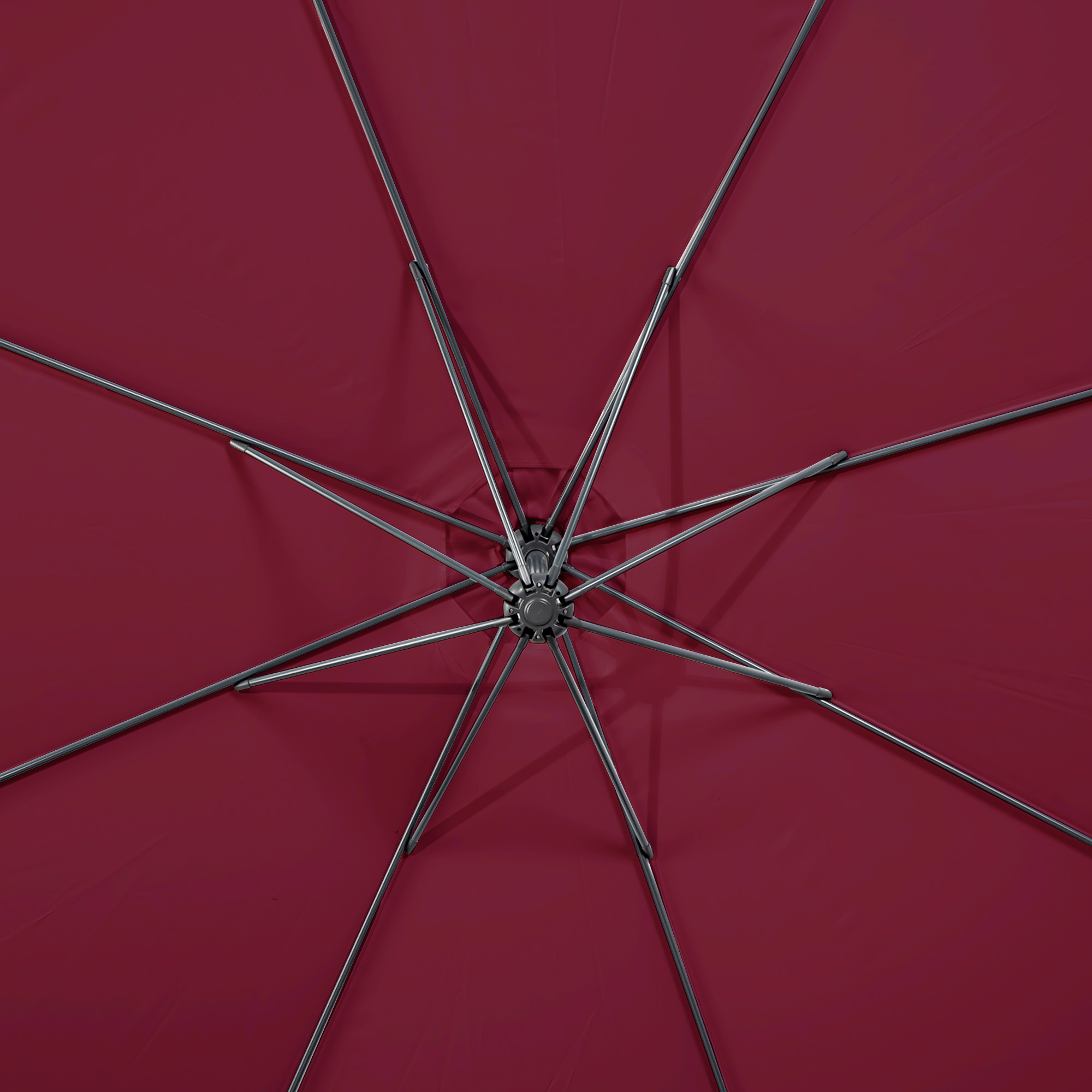 slider_image_2d57d8b758e5415686669b2a93dad0af Blick auf die Strebenstruktur eines Ampelschirms von unten