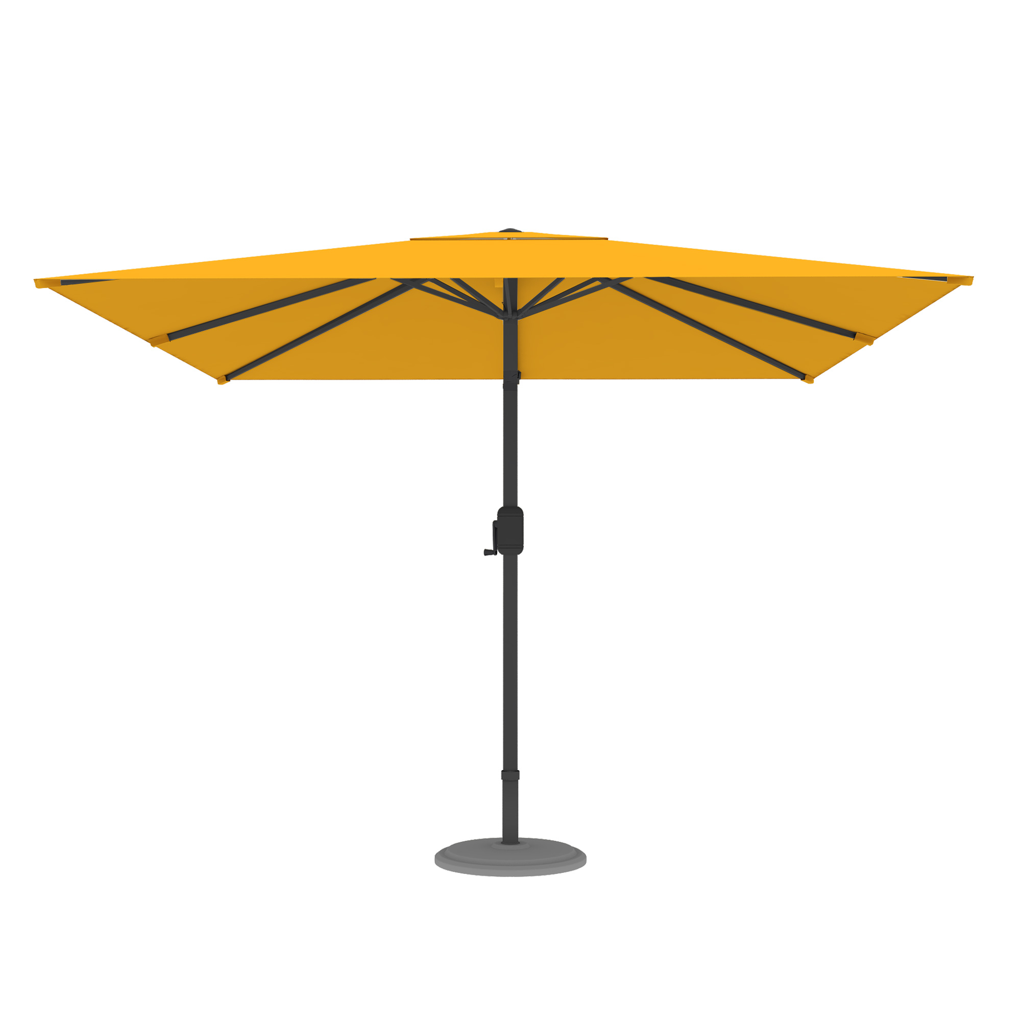 slider_image_8131282f6fdf41f49b5ed613e9dff0be Moderner Sonnenschirm mit zentralem Mast und Kurbelmechanismus