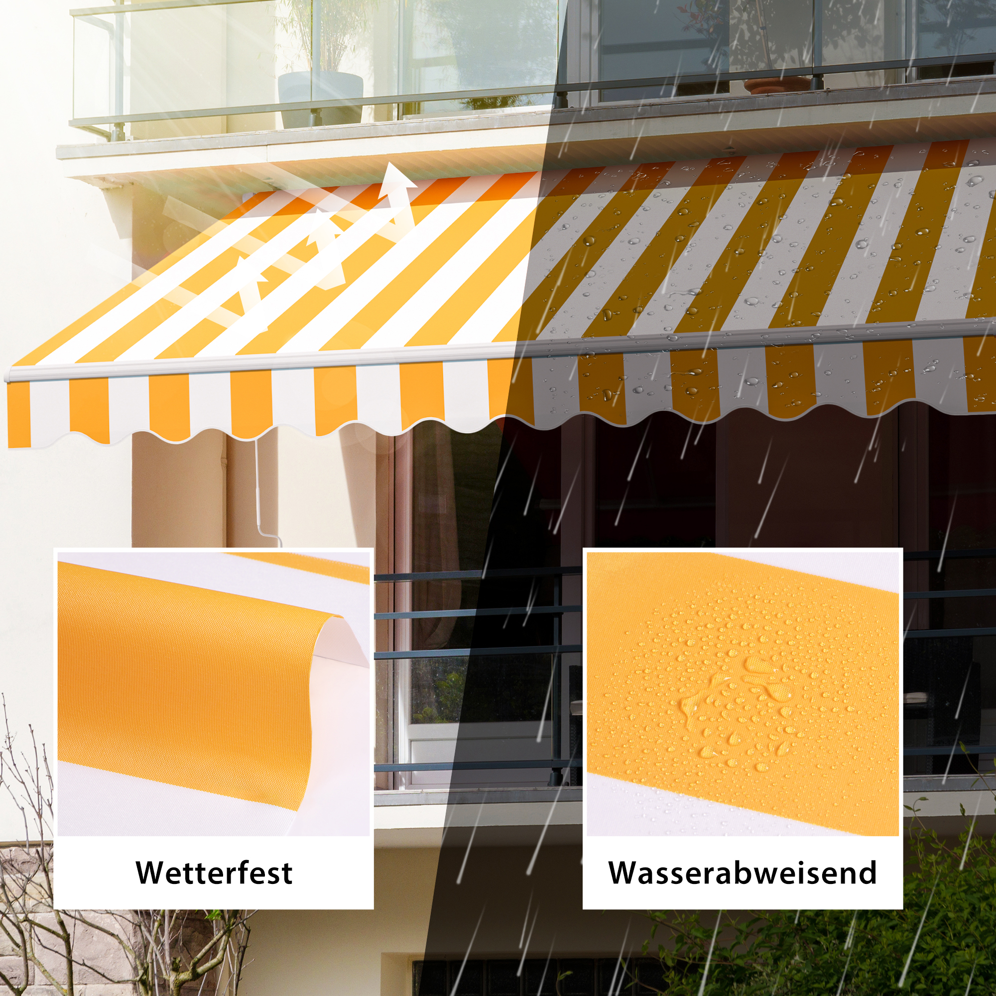 slider_image_01926c4c504e73398ee81a11920f4875 Gelenkarmmarkise Basic 2000 an einem Balkon, wetterfest und wasserabweisend