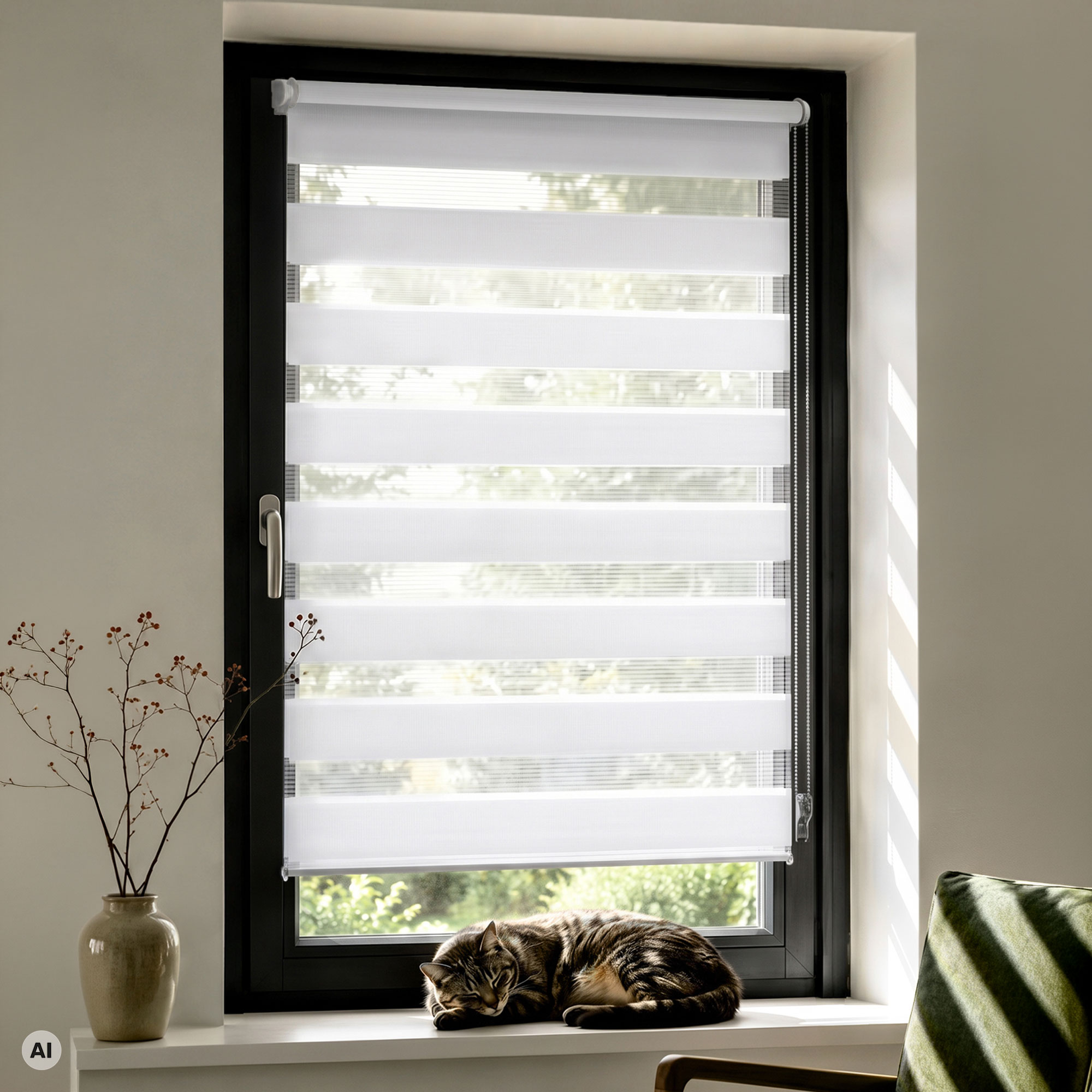 Zevra Doppelrollo / Duo Rollo | 30 x 120 cm, weiß