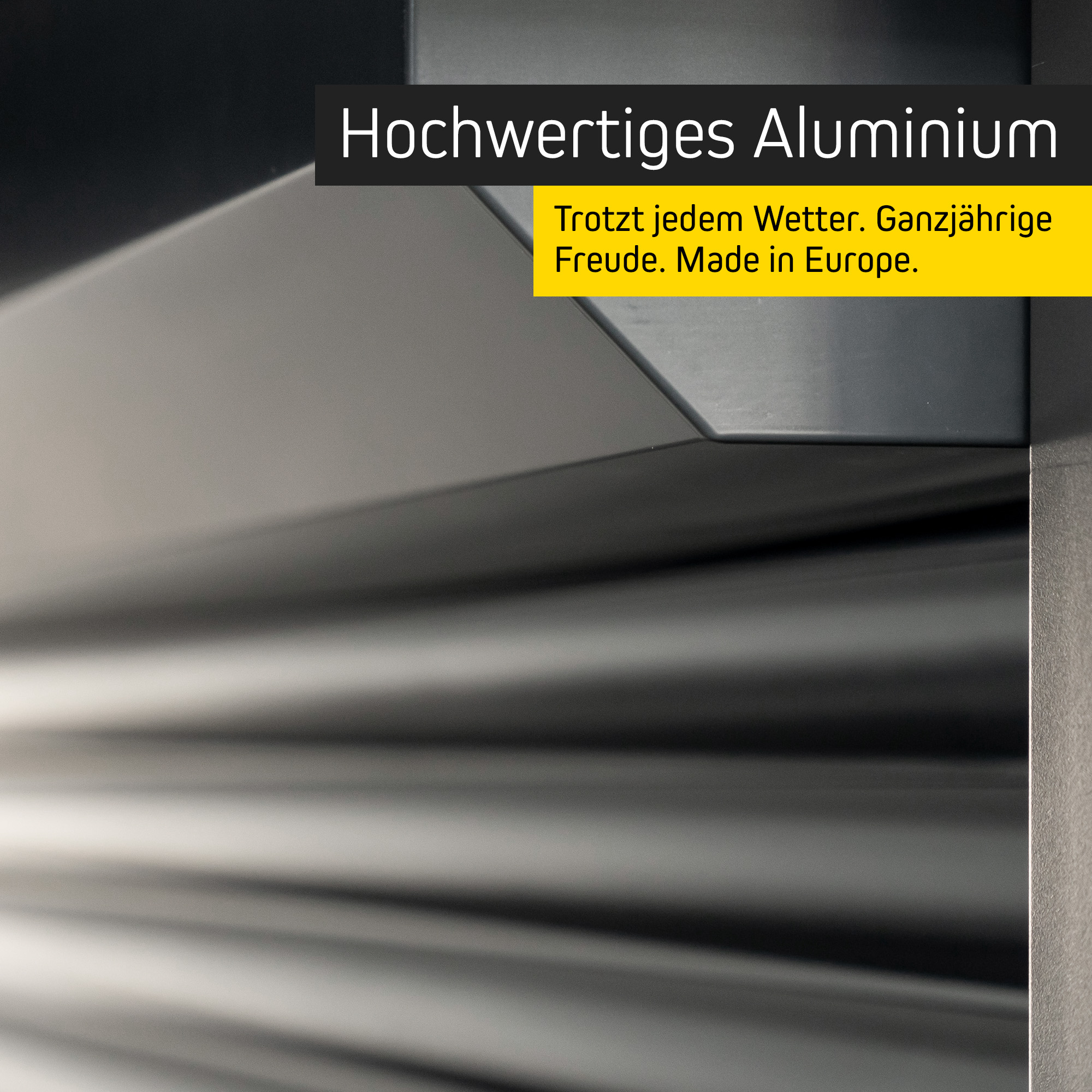 Rollladen für Pergola mit Lamellendach aus Aluminium, wetterfest und langlebig
