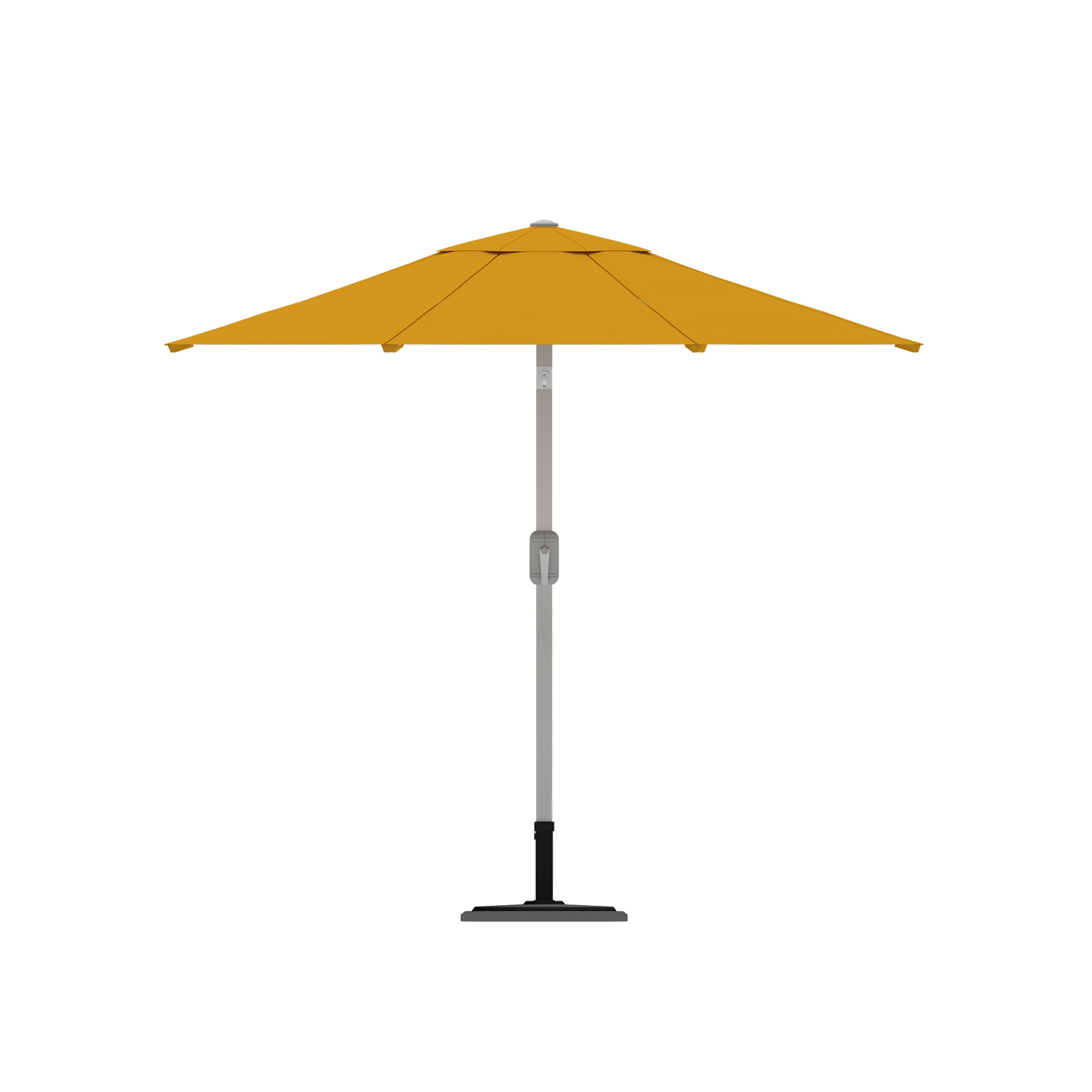 slider_image_0eac507aa35d4bde9e472e59437d9534 Moderner Sonnenschirm mit zentralem Mast und Kurbelmechanismus