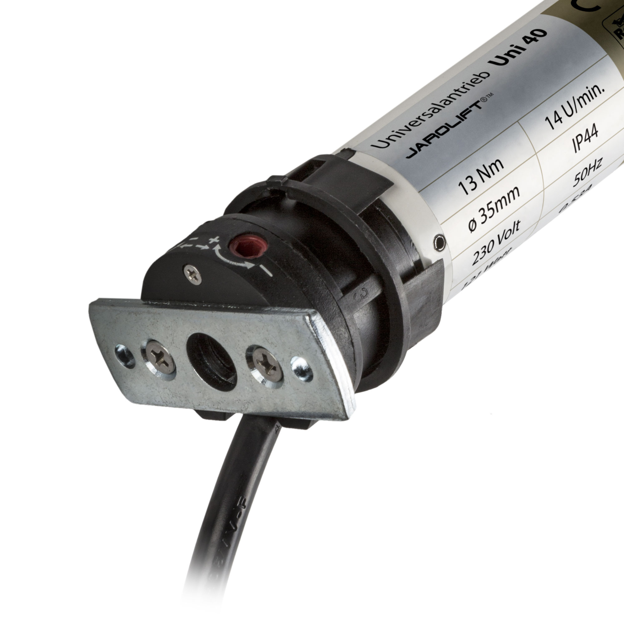 Rollladenmotor Universal mit Kabel und Befestigungsplatte, geeignet für Jalousien und Rollläden