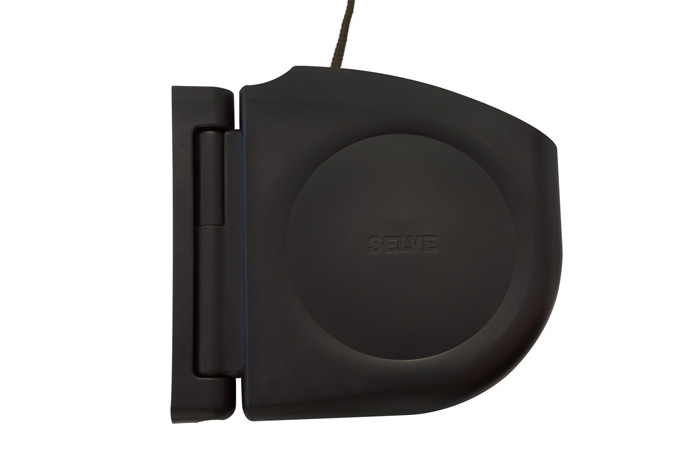 Design Gurtwickler Aufputz mit Scharniersystem | braun / inkl. 5 m Gurt