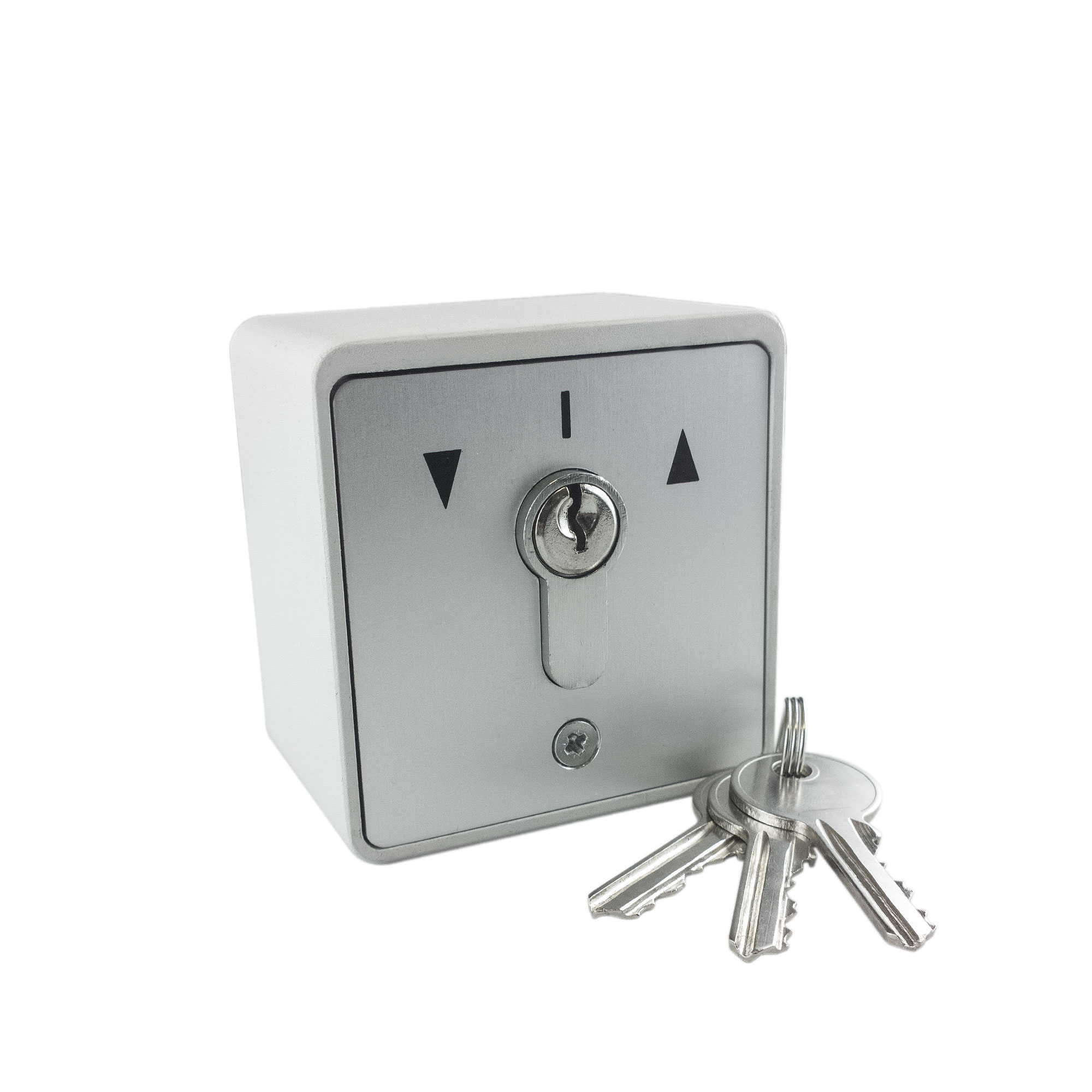 Schlüsselschalter mit Pfeilsymbolen und Schlüsselbund daneben