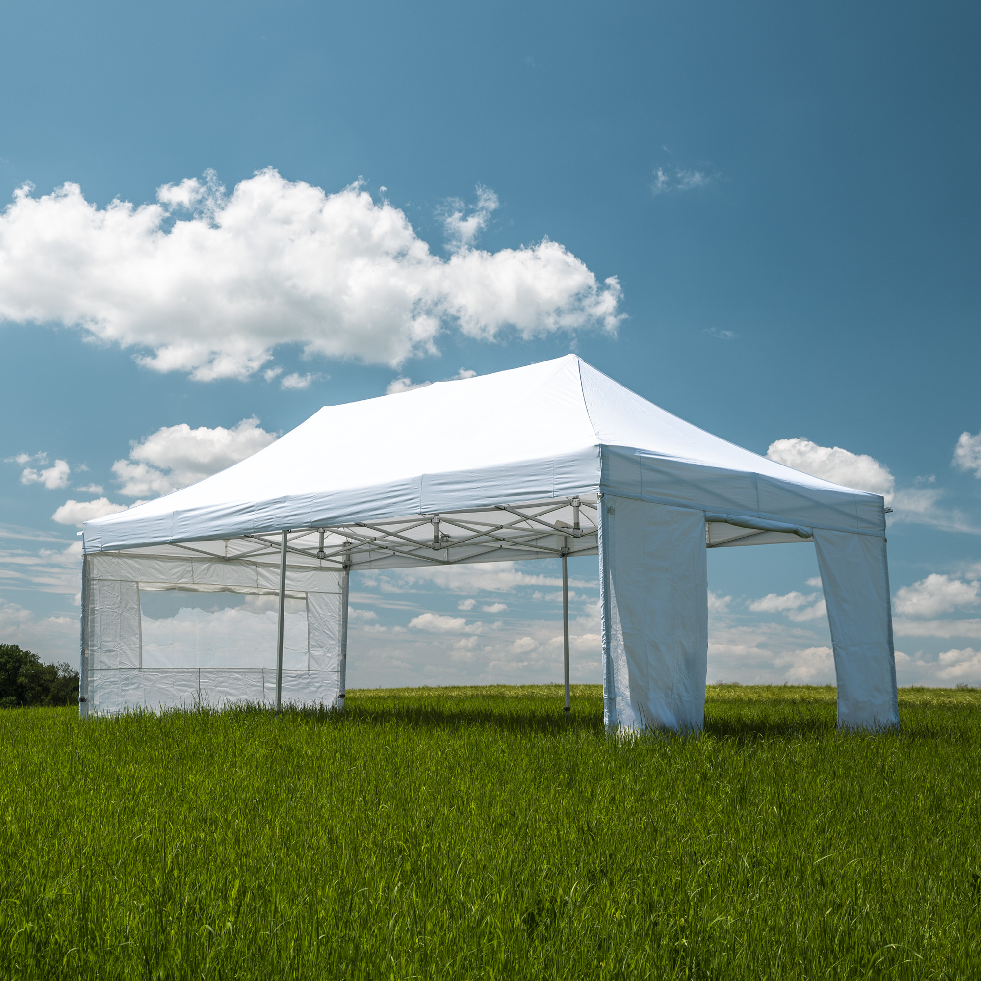 slider_image_ad4e3bac529f40618786910463db5d88 Faltpavillon PRO auf Wiese, freistehend, mit Dach und Seitenwänden, geeignet für Outdoor-Veranstaltungen