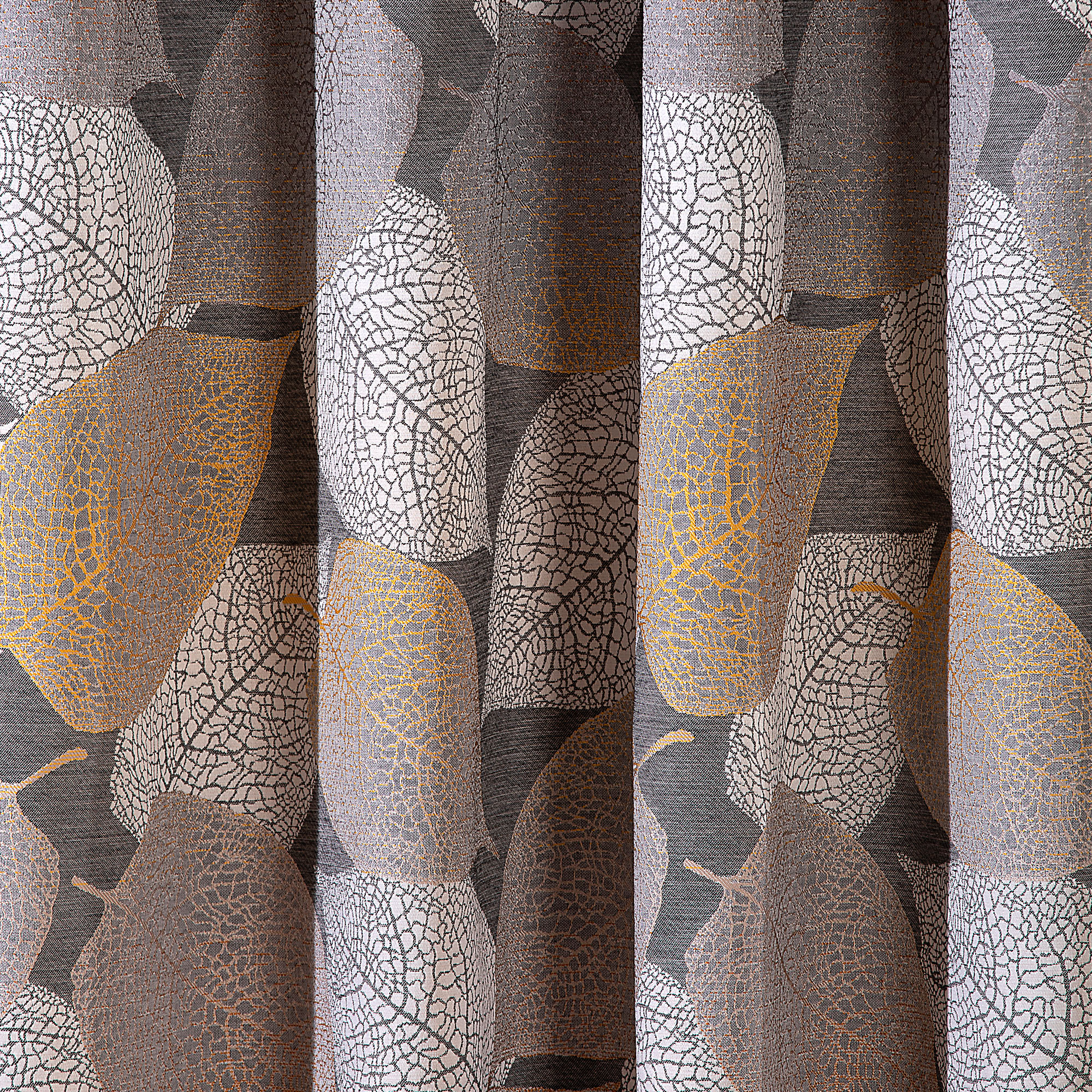 slider_image_0192296b65e372fe895db5c155f87977 Ösenvorhang mit Blattmuster für dekorative Fensterabdeckung