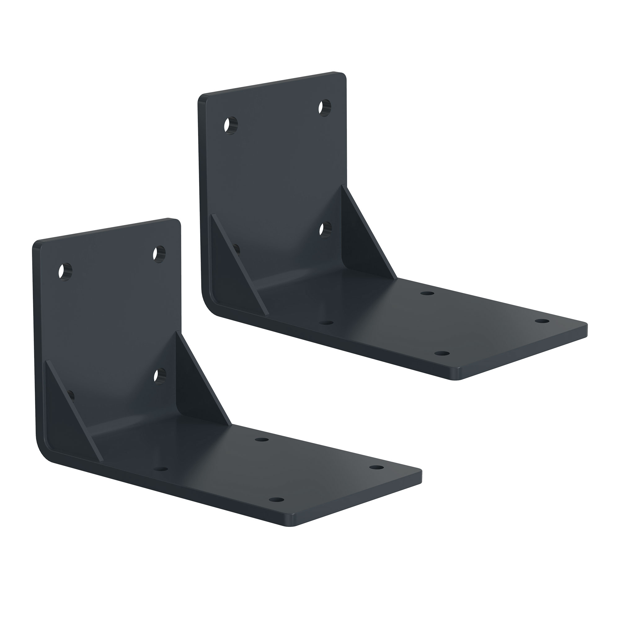 2er-Set Deckenhalterungen für Kassettenmarkise Curve 2000, L-förmige Metallkonstruktion