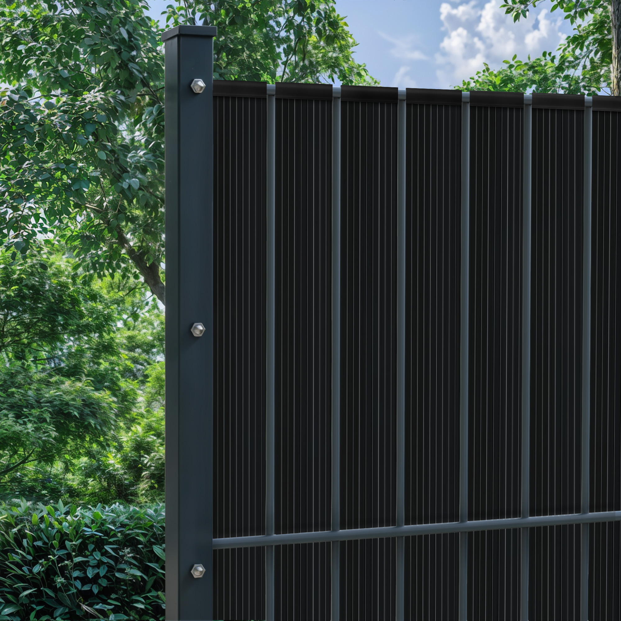 PVC-Vertikal Sichtschutzstreifen Hart | 4,75 cm x 75 m, anthrazit