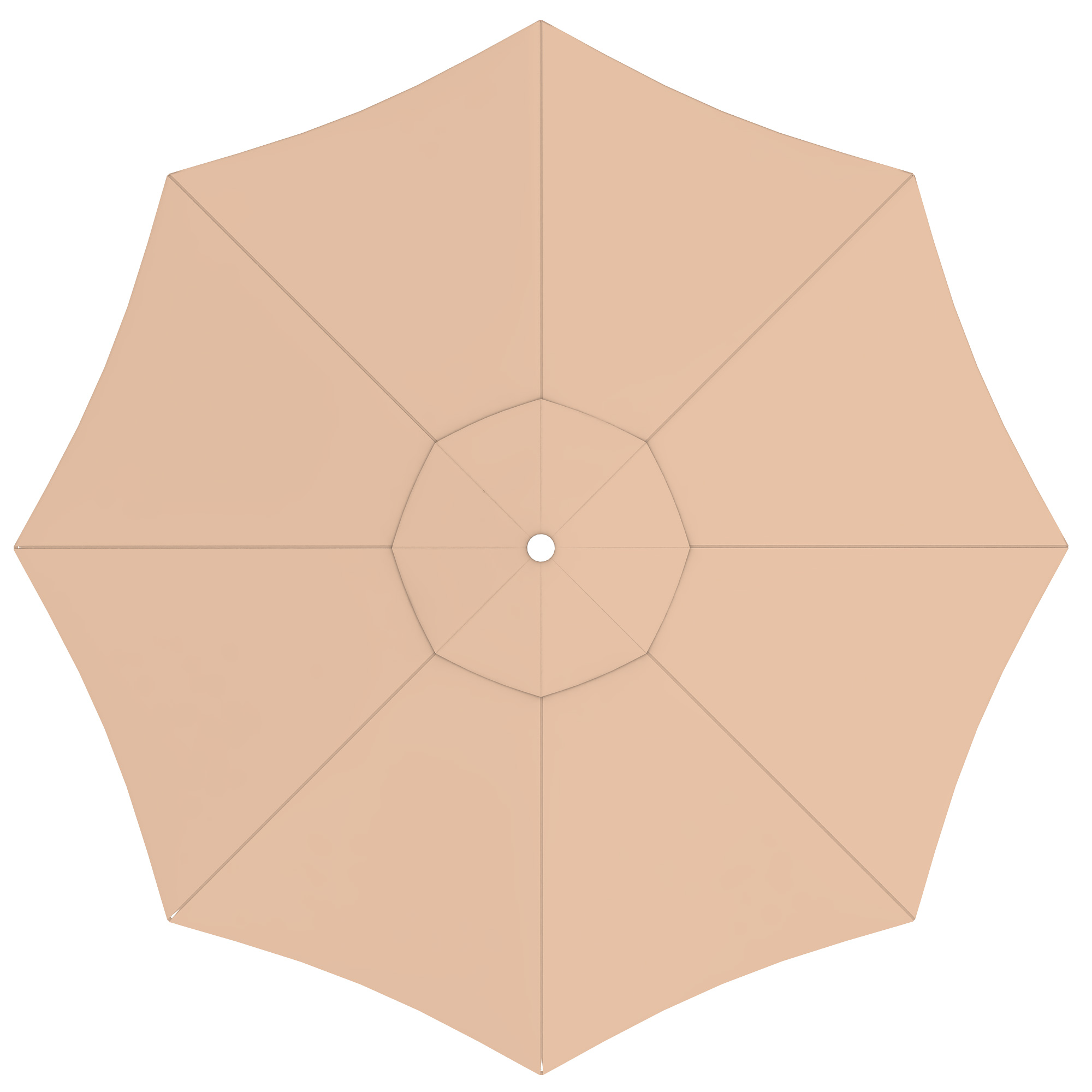 Quadratische Bespannung für Sonnenschirm mit zentraler Öffnung