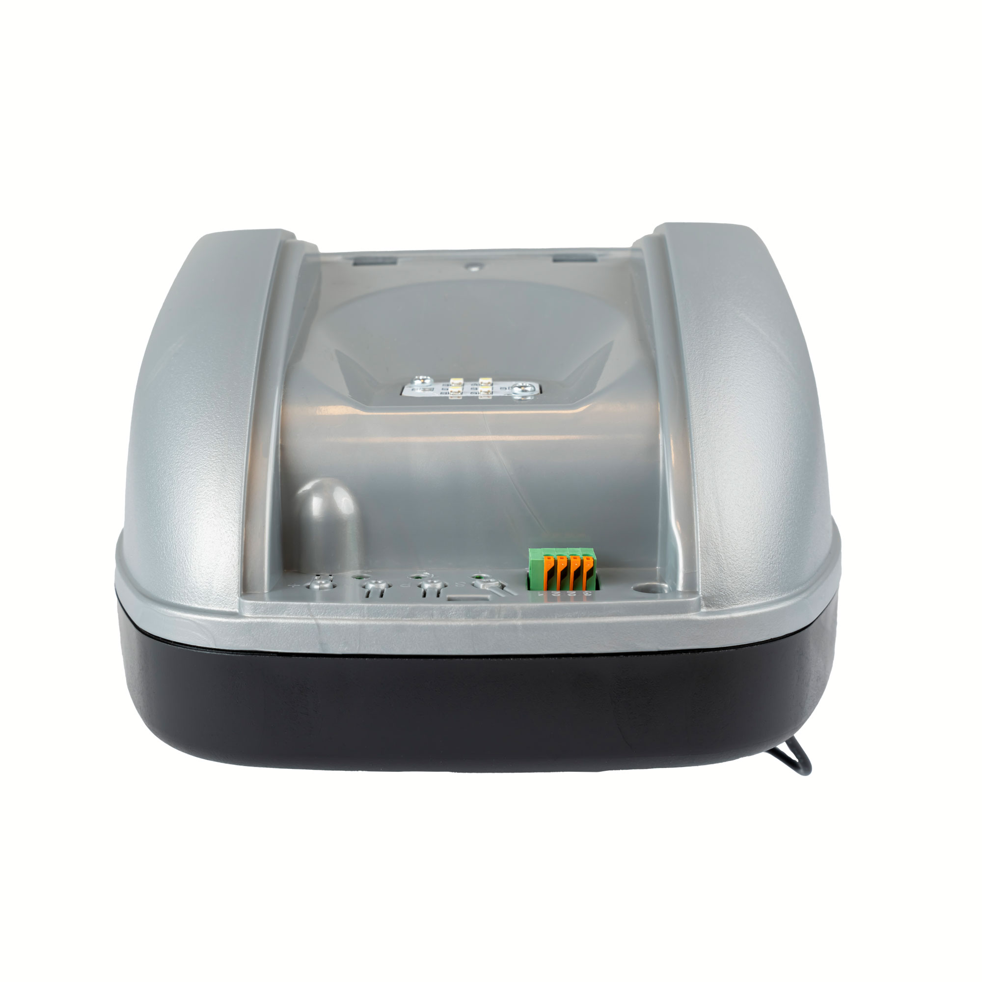 Garagentorantrieb mit Anschlussklemmen und Steuerungselementen in einem Gehäuse