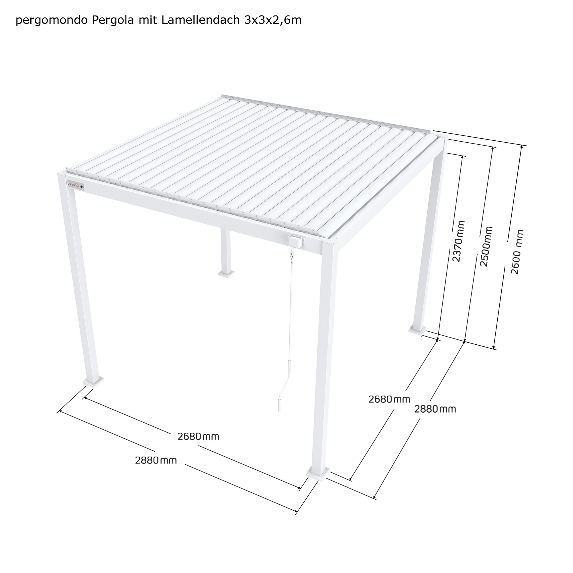 Pergola mit verstellbarem Lamellendach und stabiler Rahmenkonstruktion
