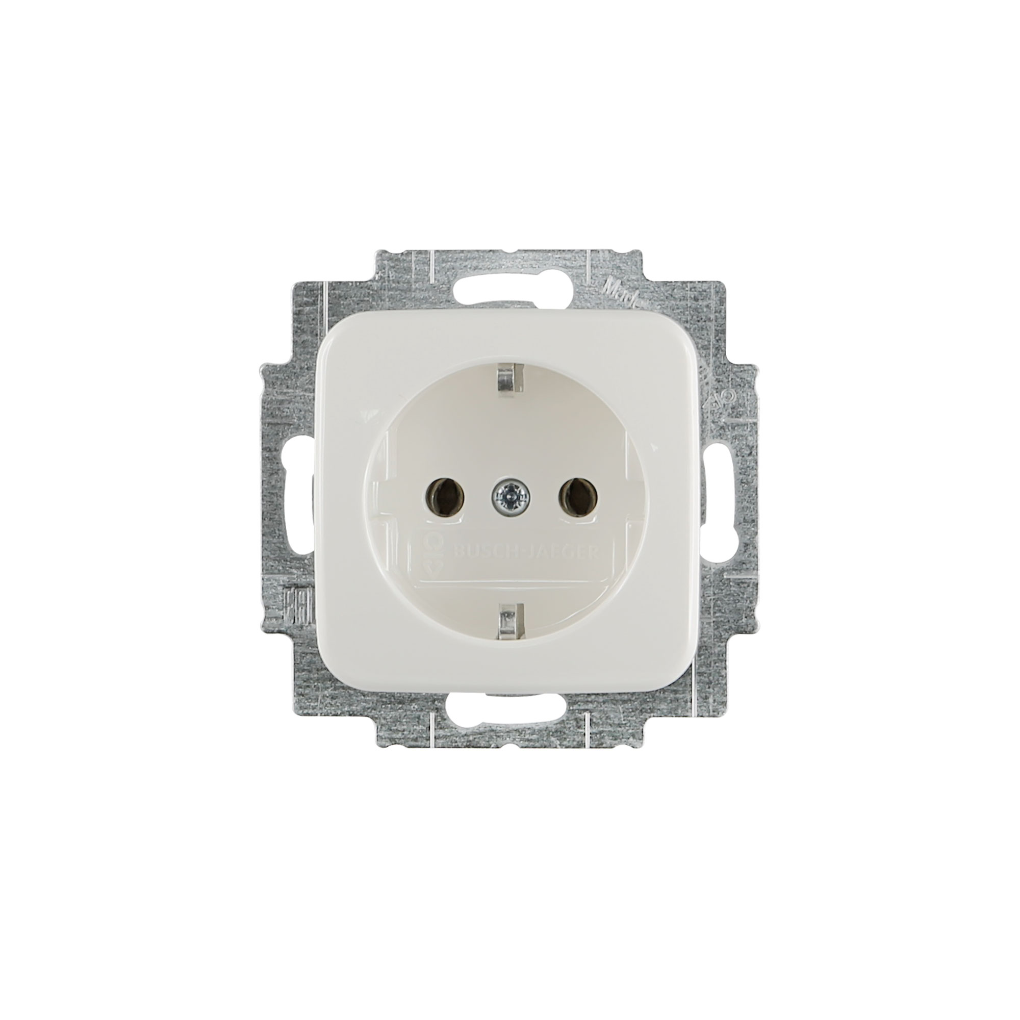 Steckdose mit rechteckigem Rahmen und runder Öffnung, geeignet für Wandmontage