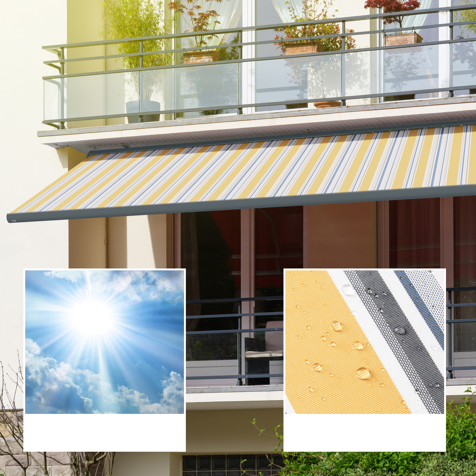slider_image_0192906c23117c9f952e8a177a69d23c Kassettenmarkise Curve 2000 an einem Balkon, wetterfest und wasserabweisend