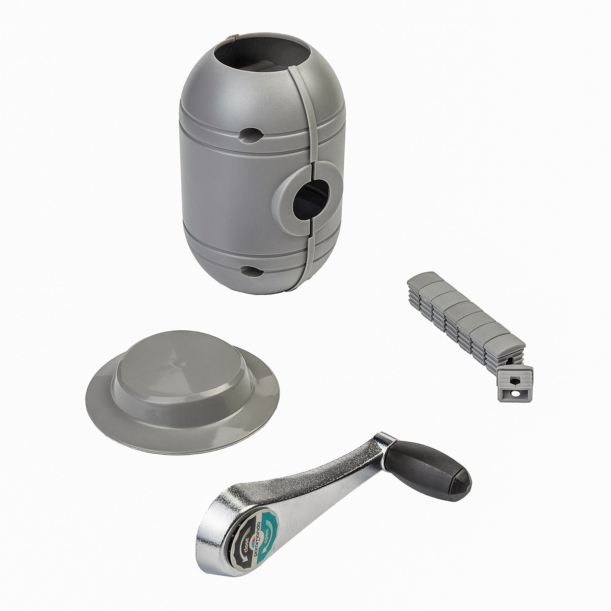 Ersatzteil-Set für Sonnenschirm mit verschiedenen Komponenten zur Montage und Reparatur