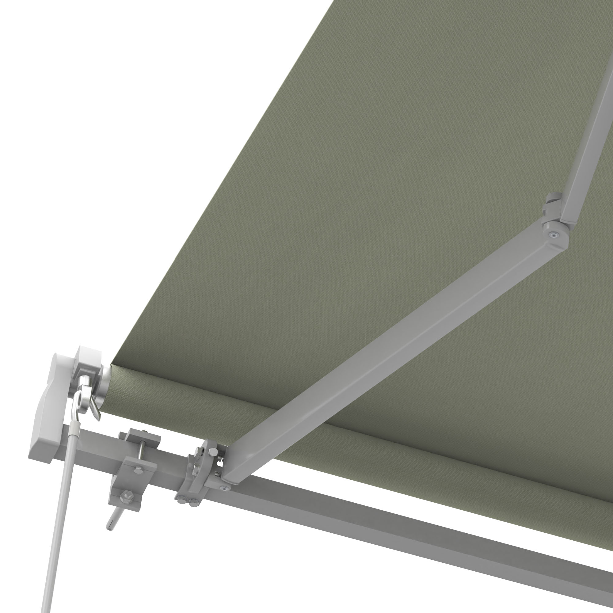Gelenkarmmarkise Basic 2000 mit ausfahrbarem Arm und gestreiftem Tuch