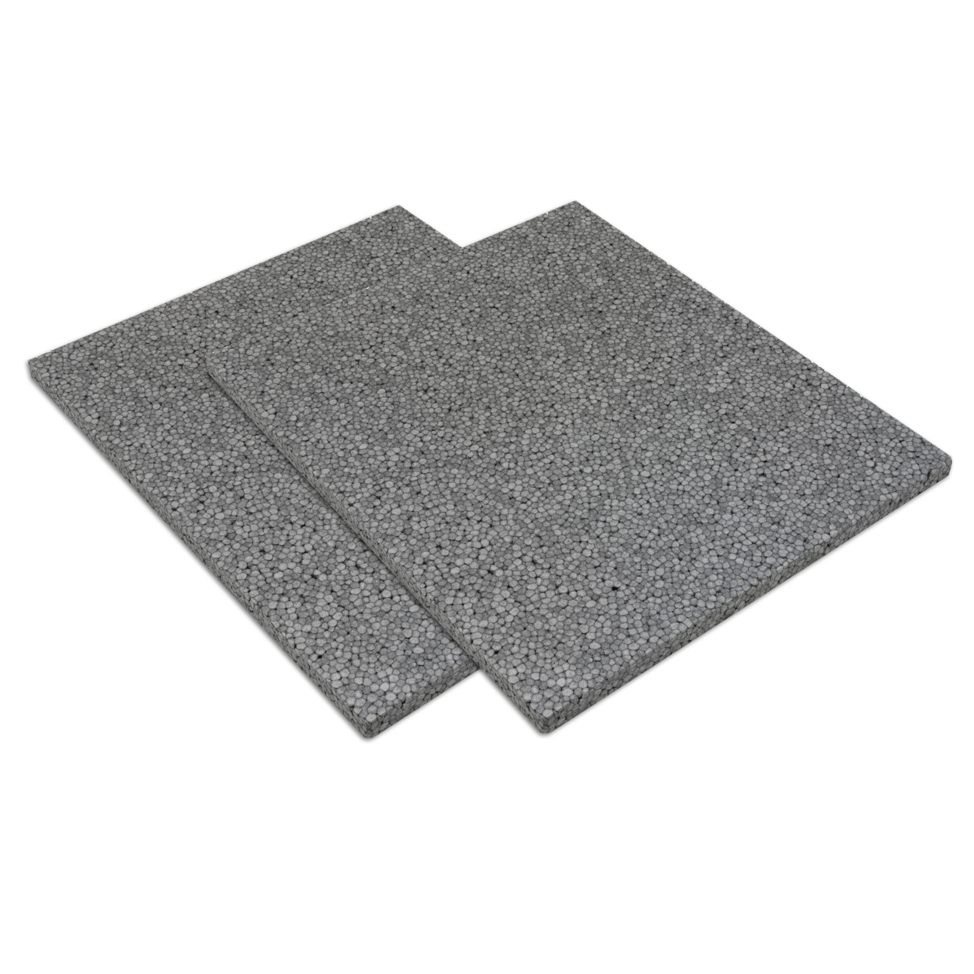 Zwei rechteckige Dämmplatten aus Neopor für Rollladenkasten-Seitenteile