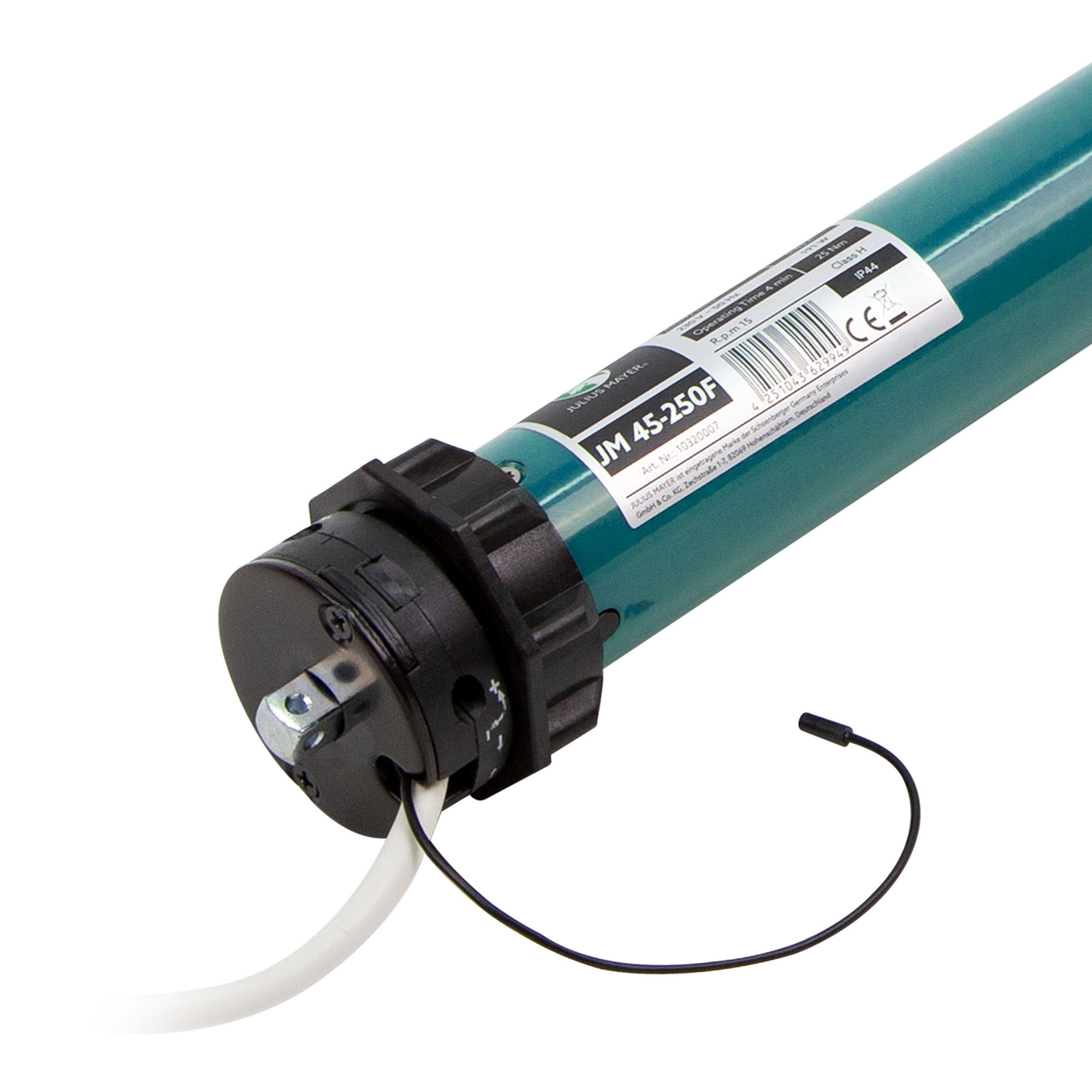 Zylindrisches Gerät mit Kabel und Anschluss, geeignet für mechanische Anwendungen