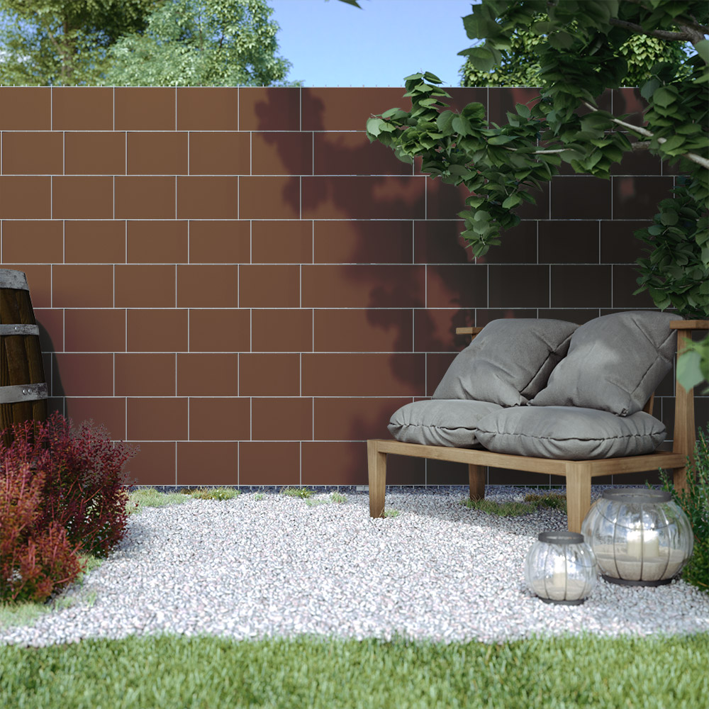 slider_image_a5c8a5de9fd7400394e60c383a80e642 Sichtschutzstreifen aus PVC in einem Garten mit Sitzbereich und Pflanzen