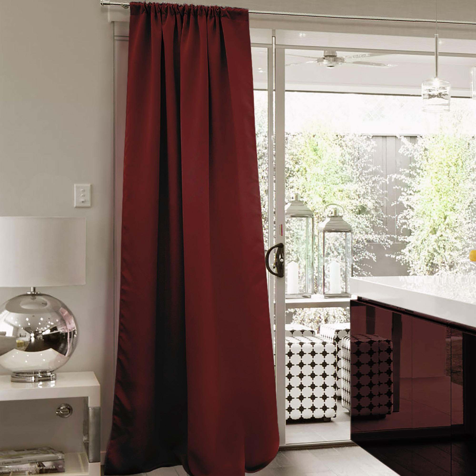 slider_image_58b68cde86034c14b92caf7301ffecfd Vorhang mit Kräuselband an Terrassentür in moderner Küche