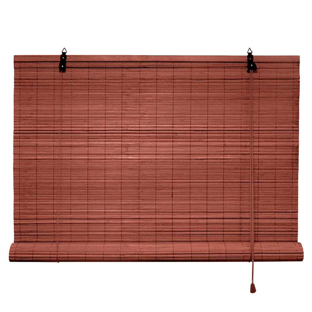 Bambusrollo mit Zugkordel zur Lichtregulierung und Sichtschutz, horizontal angeordnet