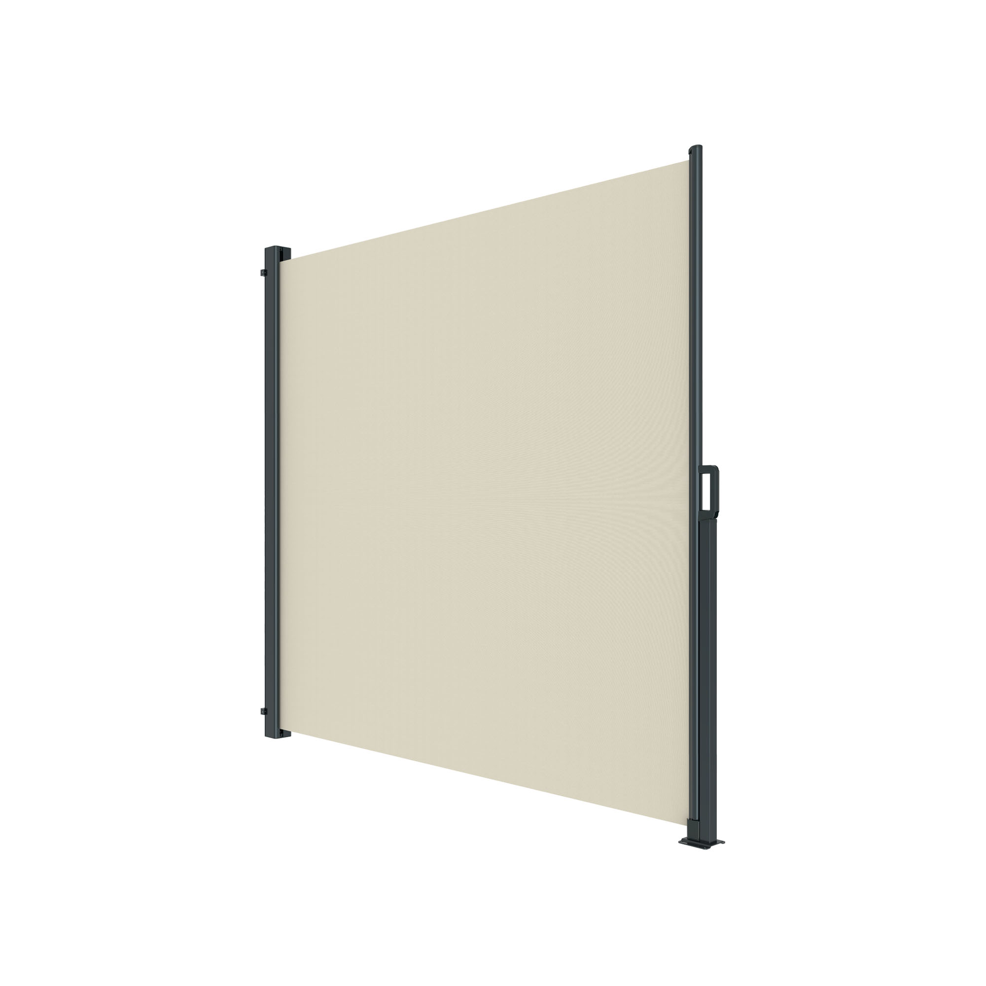 slider_image_32dbc358cd924ccbbd8f09408a6eda14 Seitenzugmarkise mit Griff und Halterung, geeignet als Sicht- und Sonnenschutz für Außenbereiche