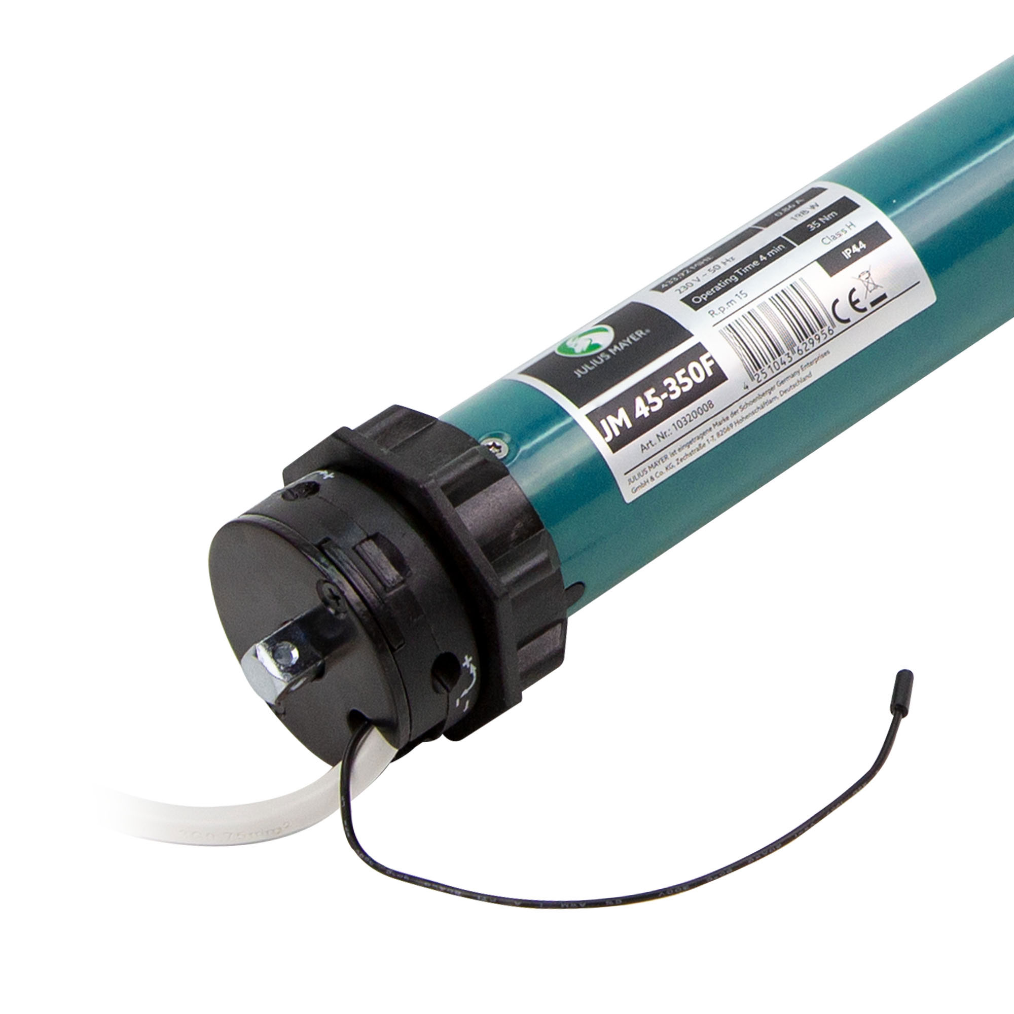 Zylindrisches Gerät mit Kabel und Anschluss, geeignet für mechanische Anwendungen