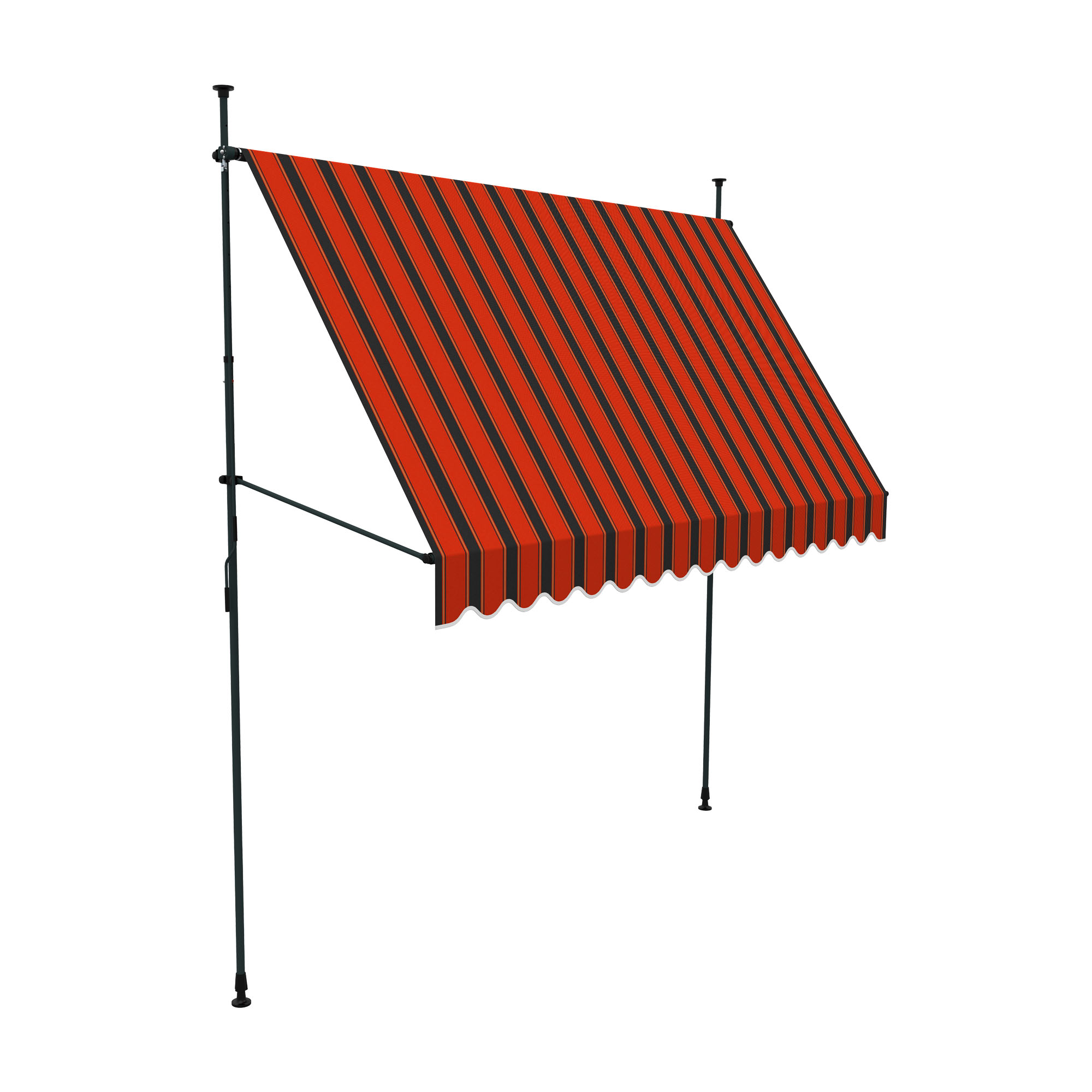 Klemmmarkise mit Gestell für Balkon oder Terrasse