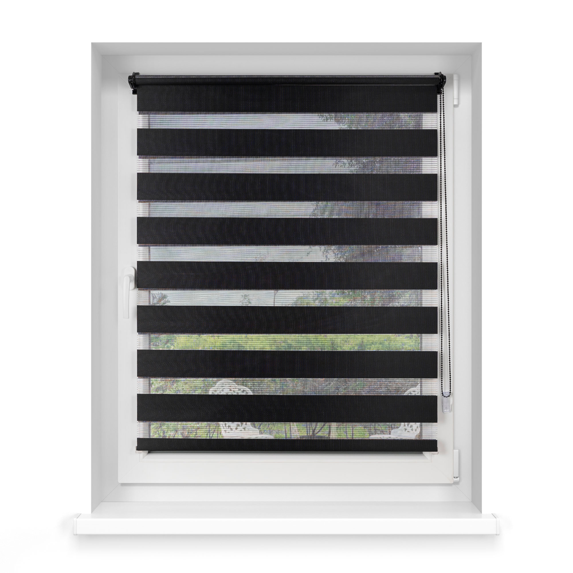 slider_image_391b3eab89f942c590261cc6a7a07d5d Klemmfix Doppelrollo an einem Fenster mit verstellbaren Streifen zur Lichtregulierung