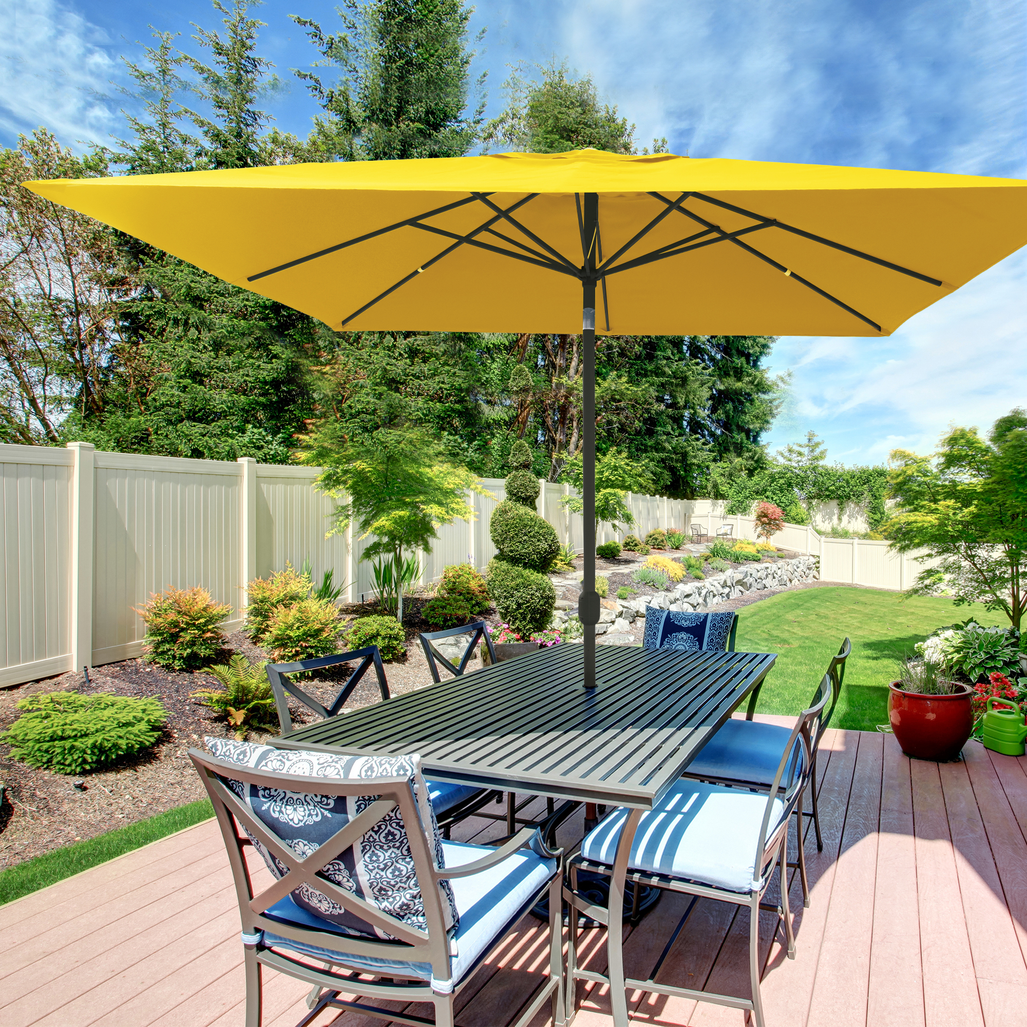 interpara Sonnenschirme Quadratisch | 3 x 3 m, gelb / Gestell, anthrazit