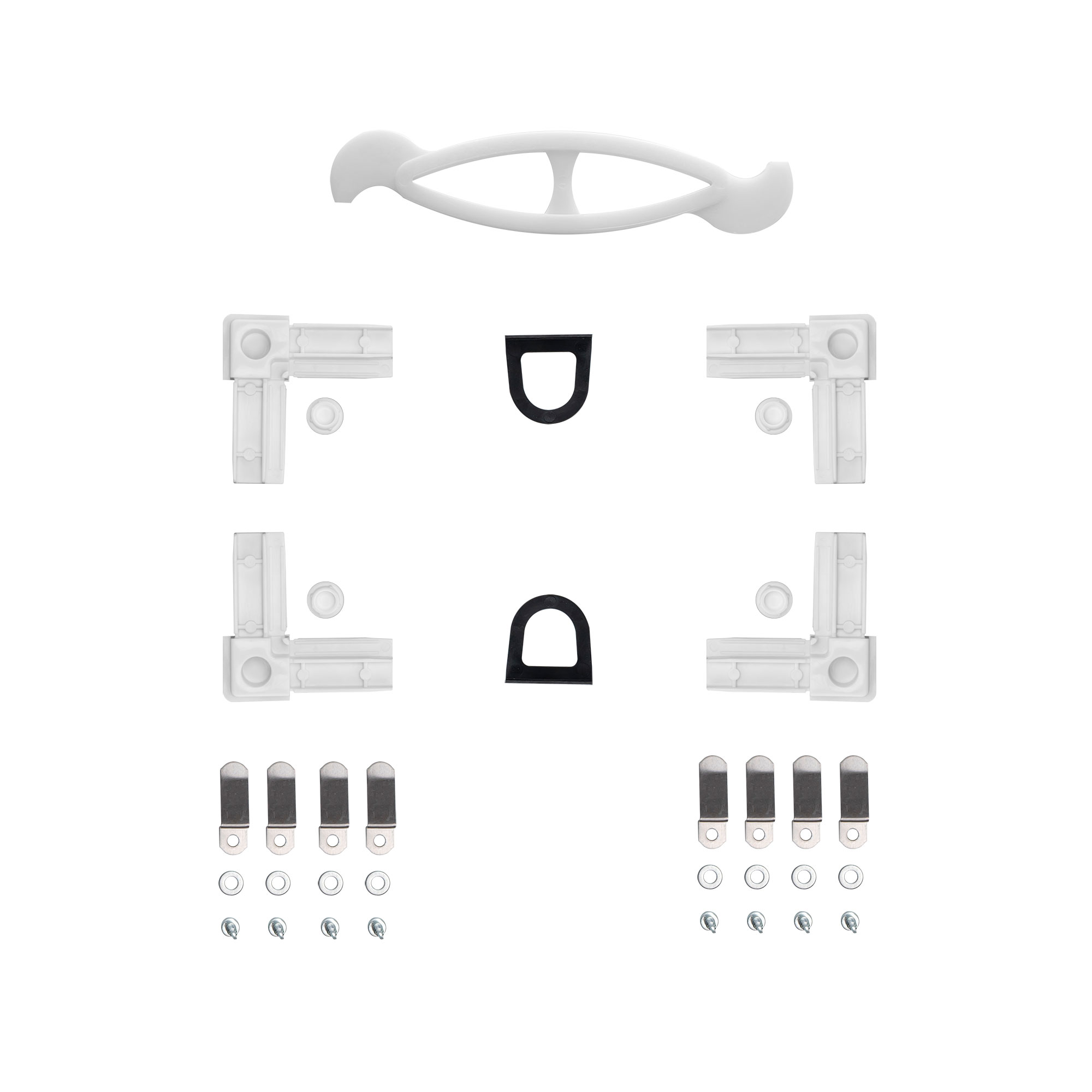 Ersatzteil-Set für Insektenschutz-Spannrahmen mit Ecken, Griffen und Befestigungselementen