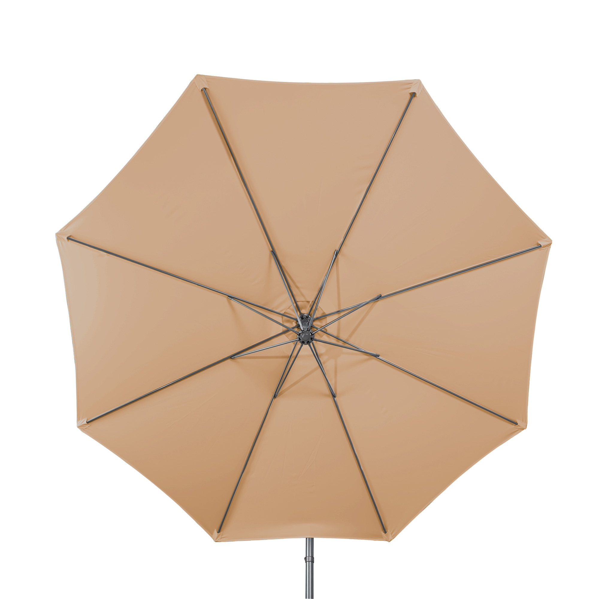 slider_image_d89a13762faa4ef6bb9c1d61a87359c2 Ampelschirm mit zentralem Mast und radialen Streben für Sonnenschutz