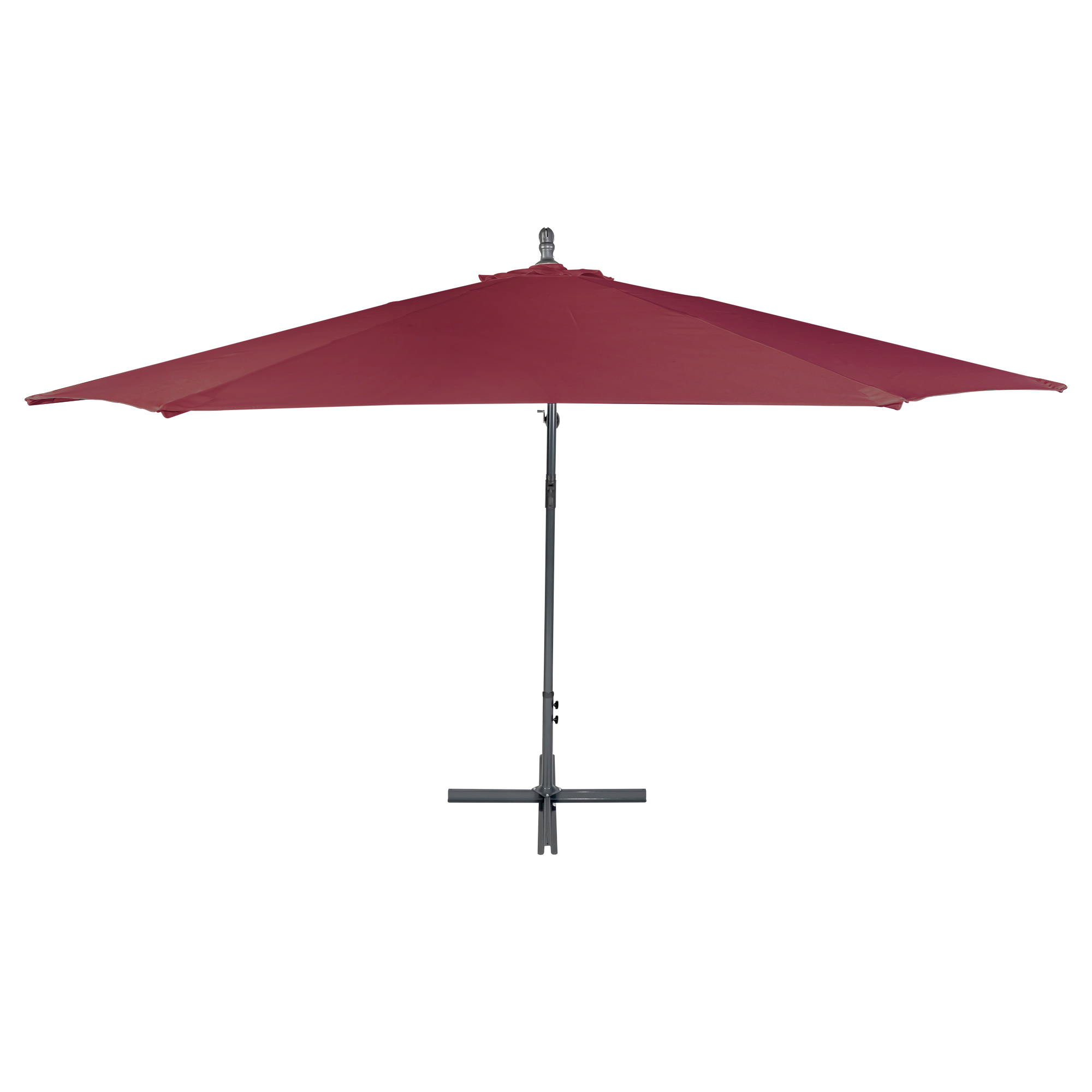 slider_image_01922e963c027e4681d26d1211472d06 Freistehender Ampelschirm mit seitlichem Ständer und kreuzförmigem Fuß für Schatten im Freien
