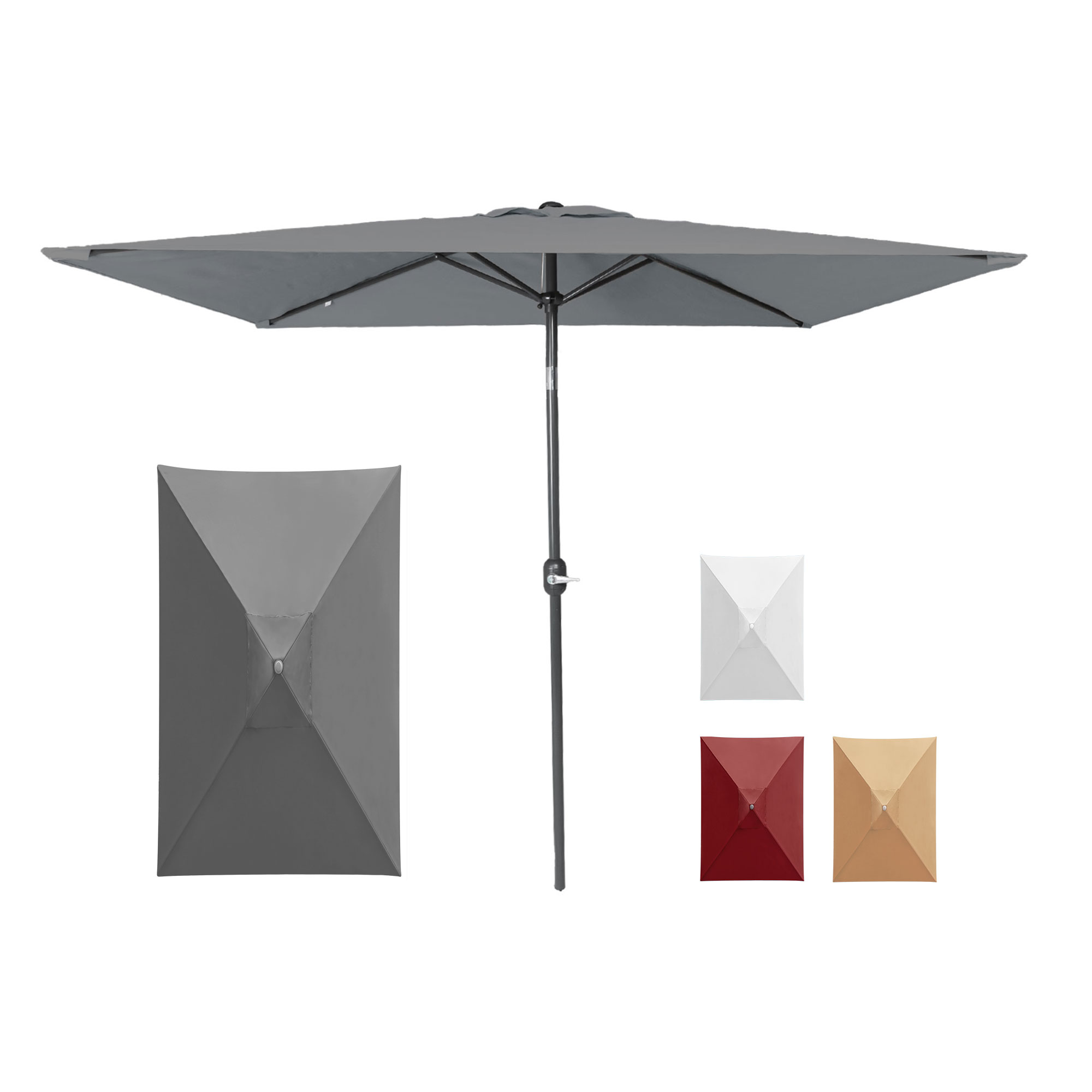 slider_image_9d372bbc94d94bda8d164e1bf1aece53 Kleiner, knickbarer Sonnenschirm mit rechteckigem Schirm und verstellbarem Ständer