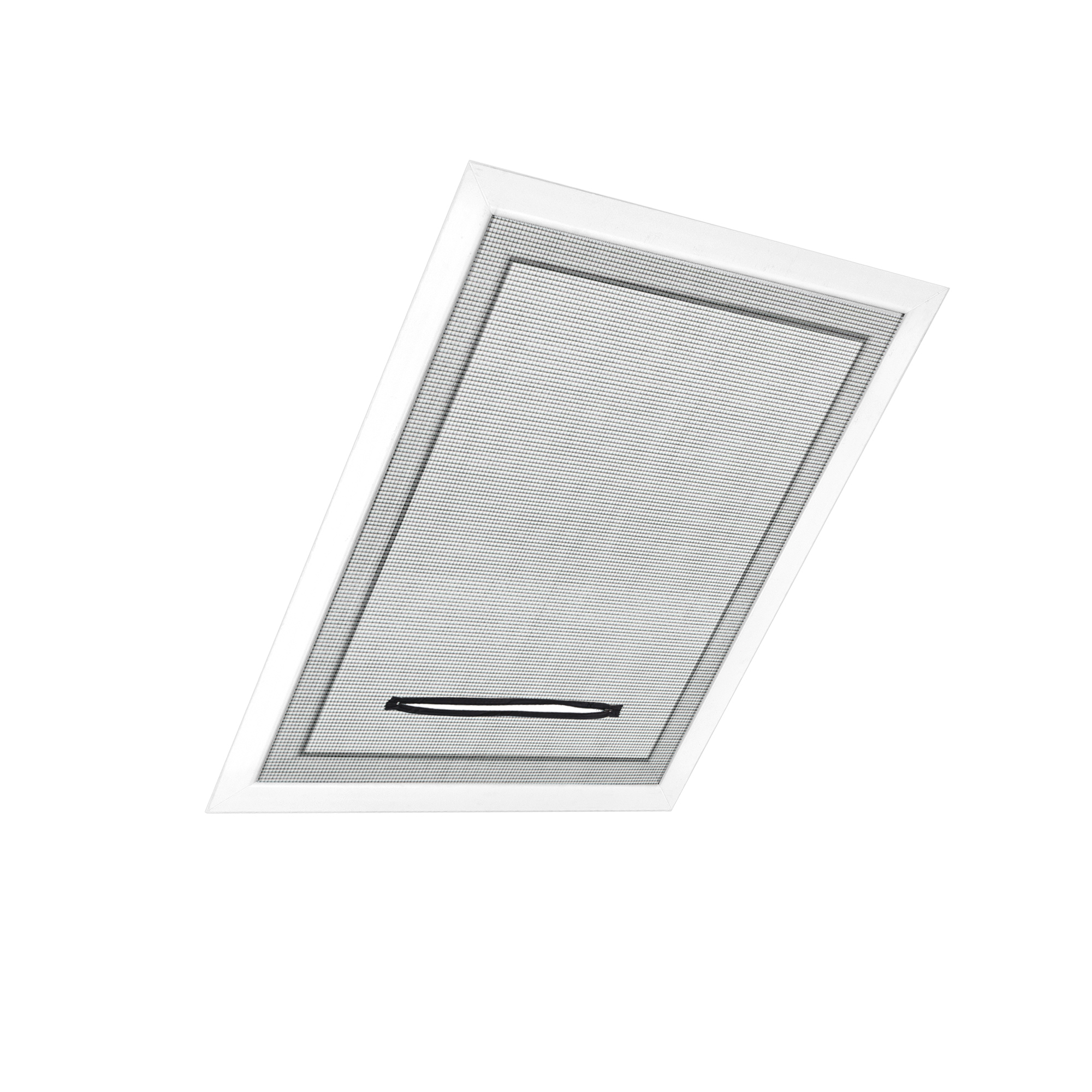 Fliegengitter für Dachfenster mit rechteckigem Rahmen und Griff zur einfachen Handhabung