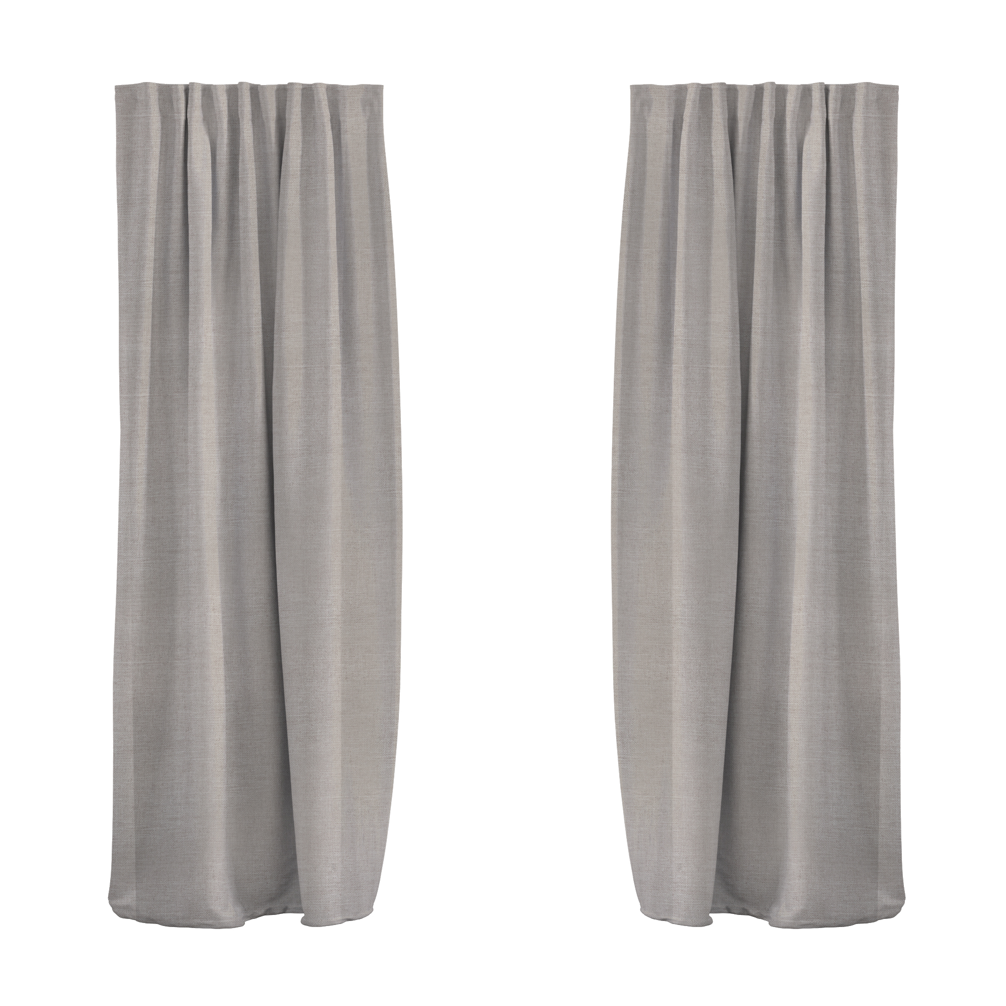 Zwei Thermo-Vorhänge mit Kombiband zur Wärmedämmung und Lichtregulierung