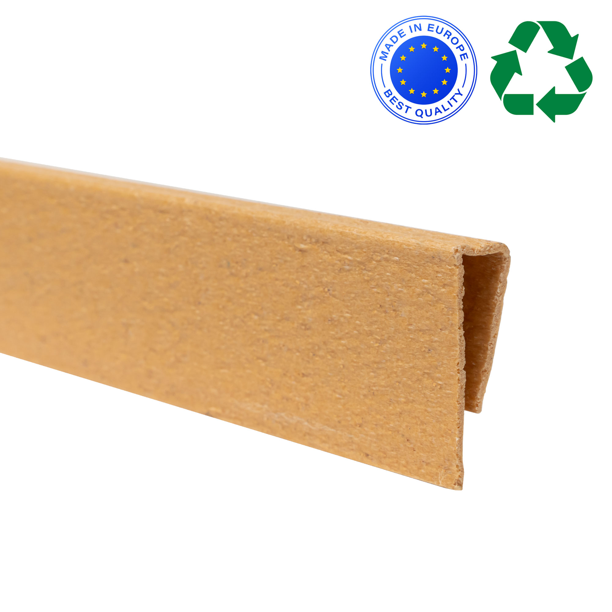 Abdeckprofil für Sichtschutzmatte, rechteckige Form, geeignet zur Befestigung und Abdeckung