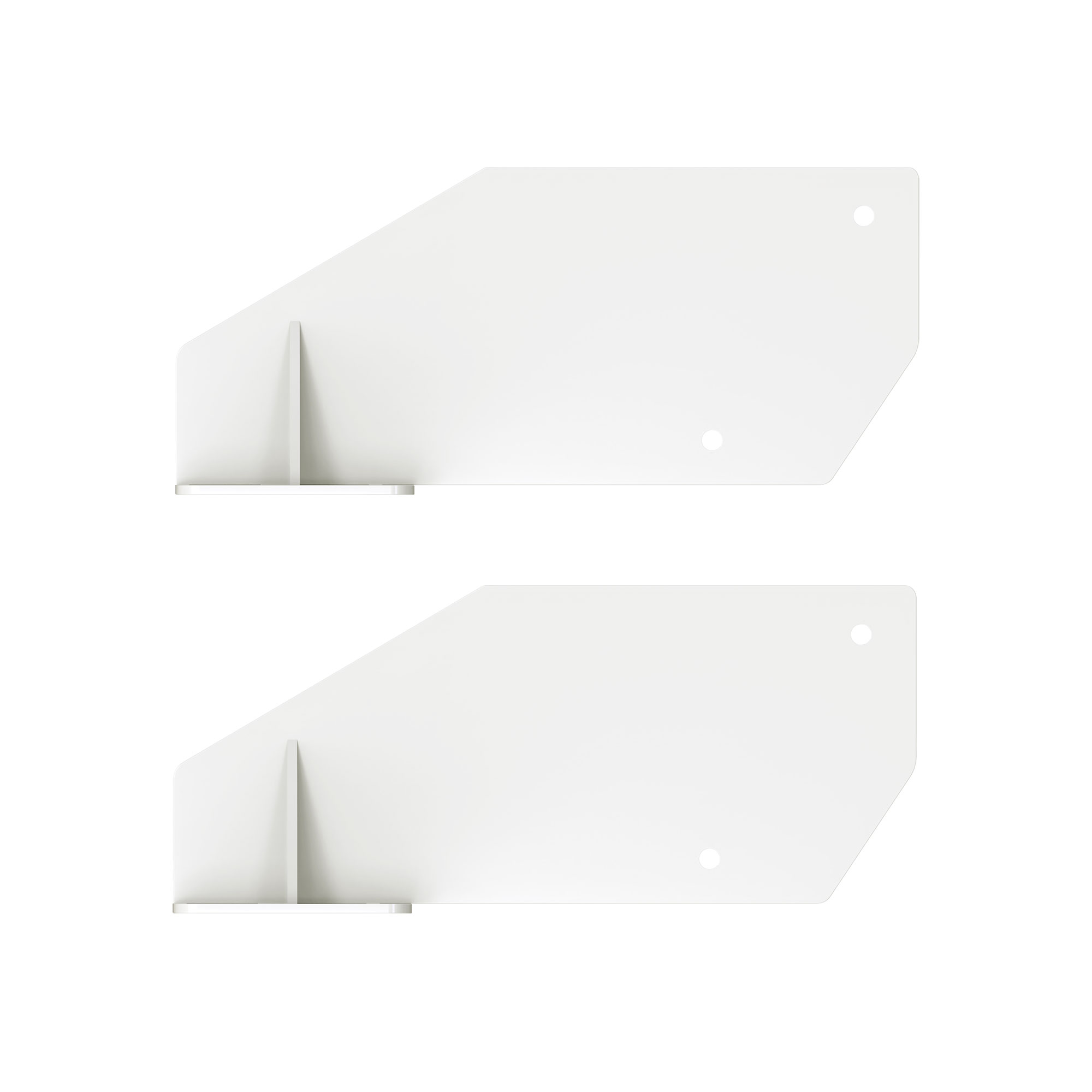 Zwei Dachsparrenhalterungen für Kassettenmarkise Curve 2000, rechteckige Form mit Bohrlöchern