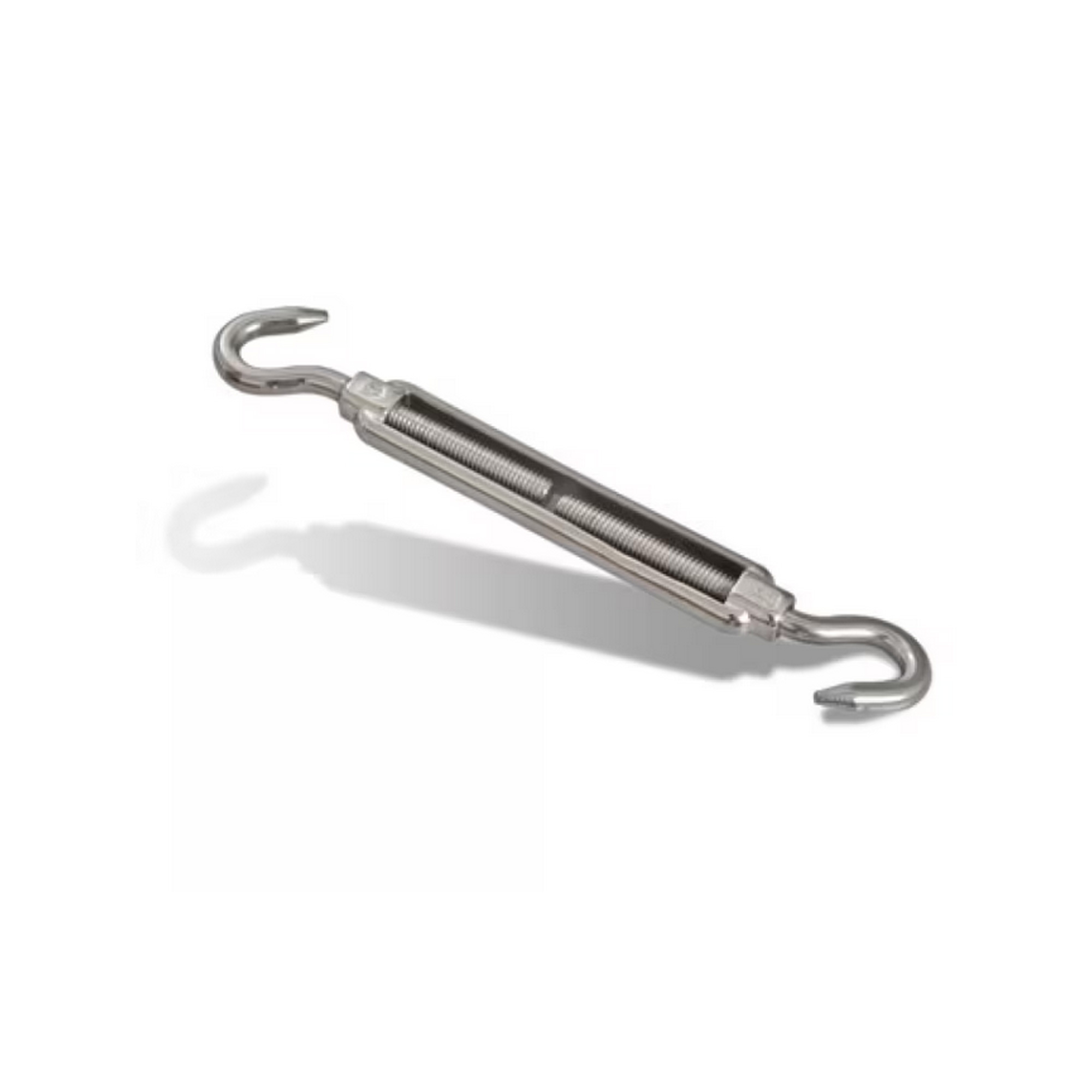 Spannschloss mit Haken an beiden Enden zur Spannungseinstellung von Seilen oder Drähten