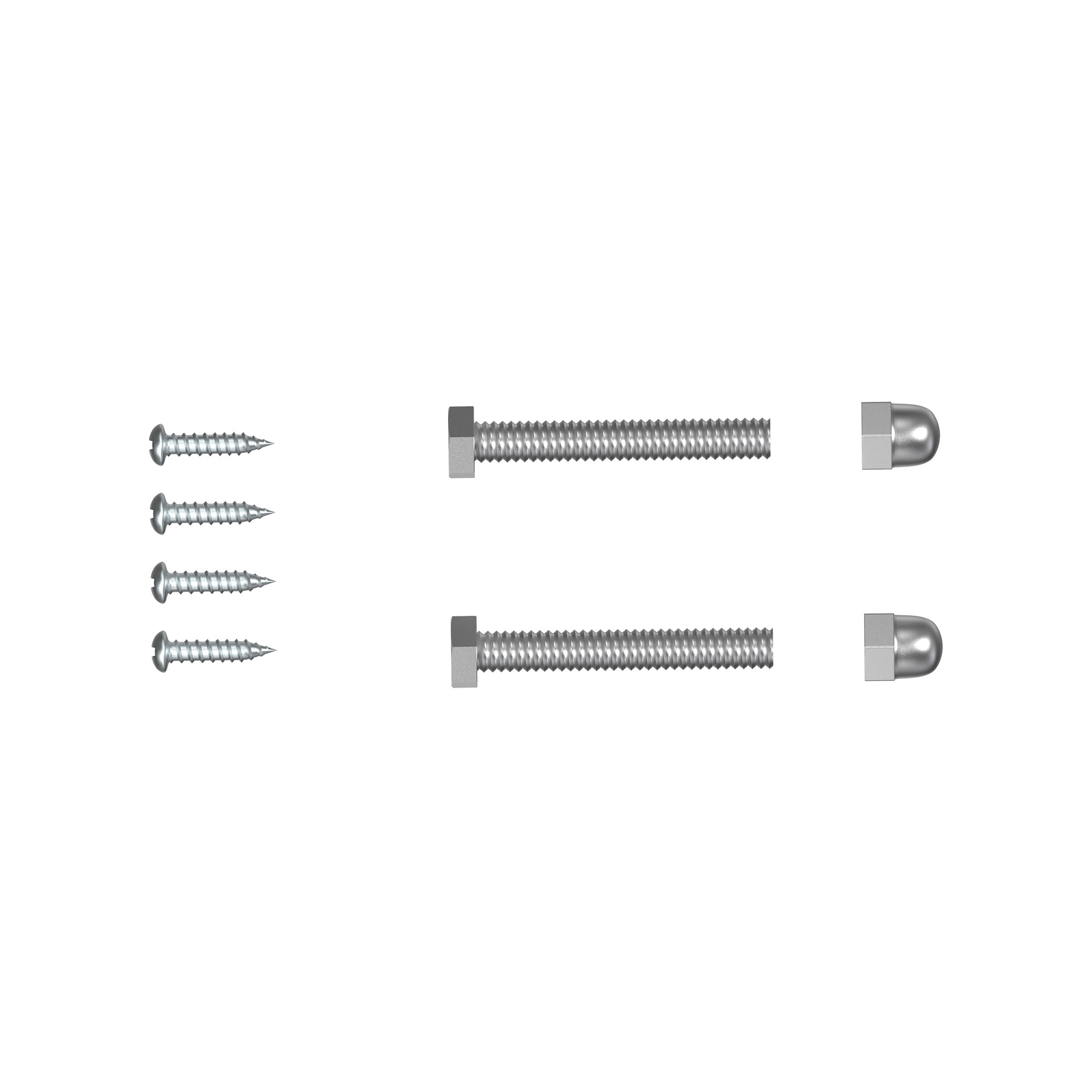 slider_image_018f1a553b4a7d96975b2f6d91f42376 Schraubenset für Klemm- und Balkonmarkise mit Bolzen und Muttern in Reihe angeordnet