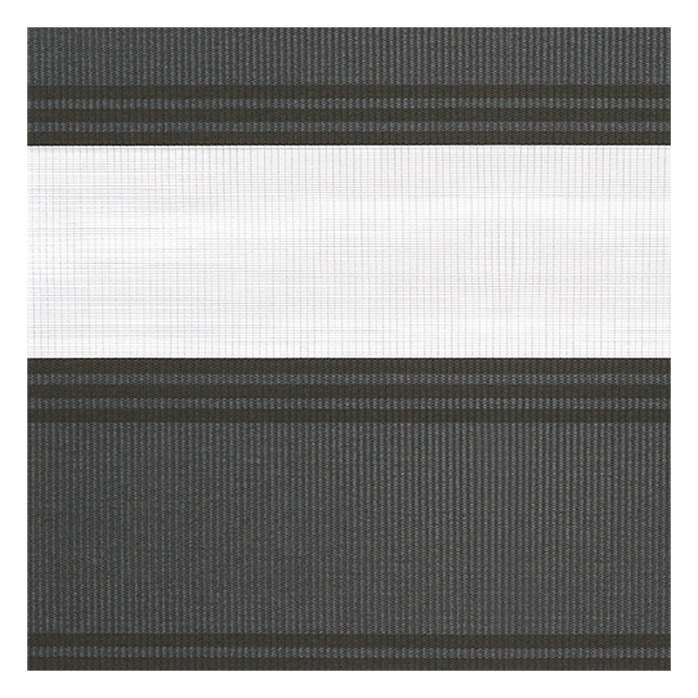 Stoffmuster für Doppelrollo nach Maß | B465 grau-schwarz / lichtdurchlässig / Stripes