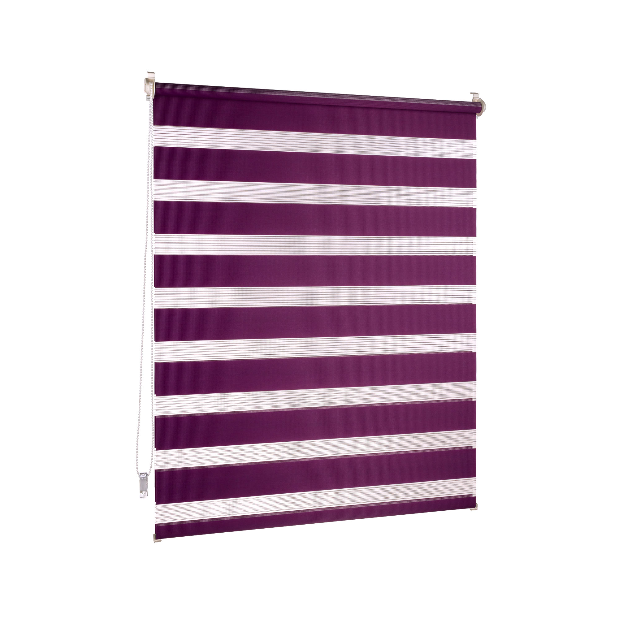 Rollosystem mit Kettenzug und horizontalen Streifen für Lichtregulierung