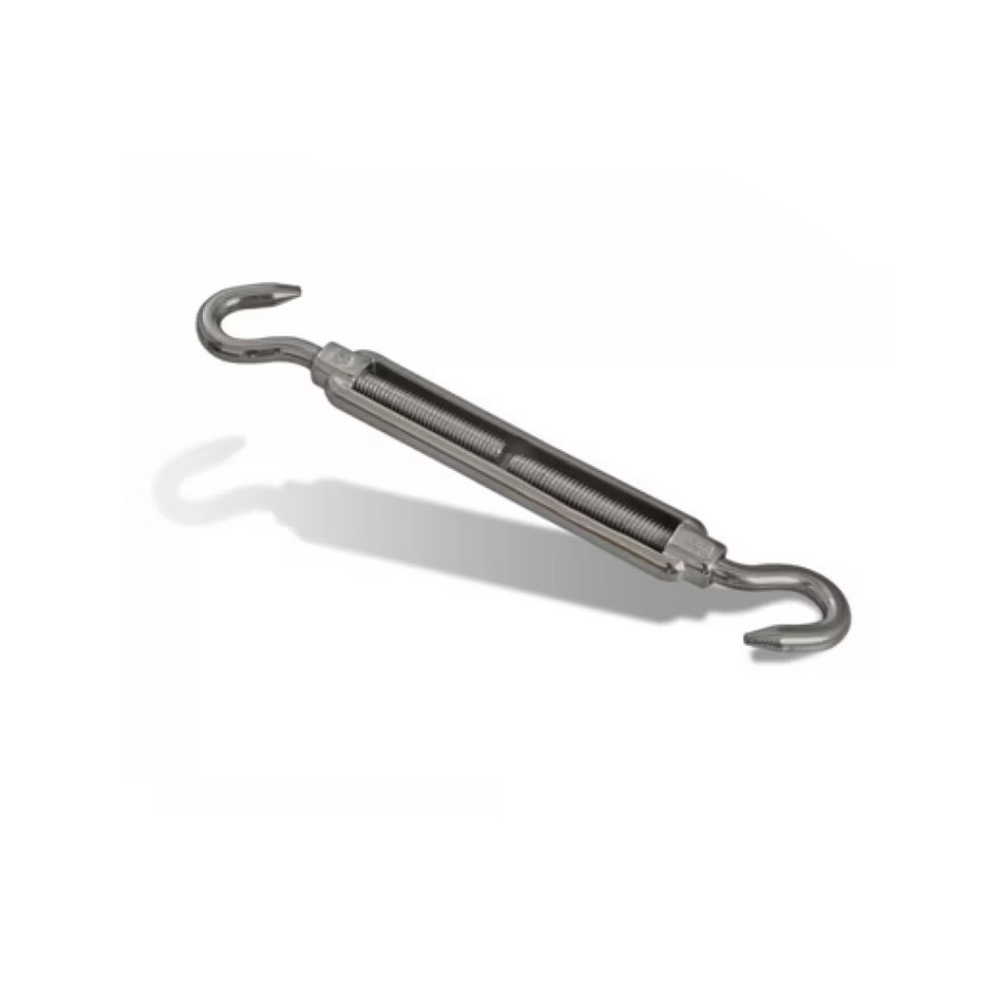 Spannschloss mit Haken an beiden Enden zur Spannungseinstellung von Seilen oder Drähten