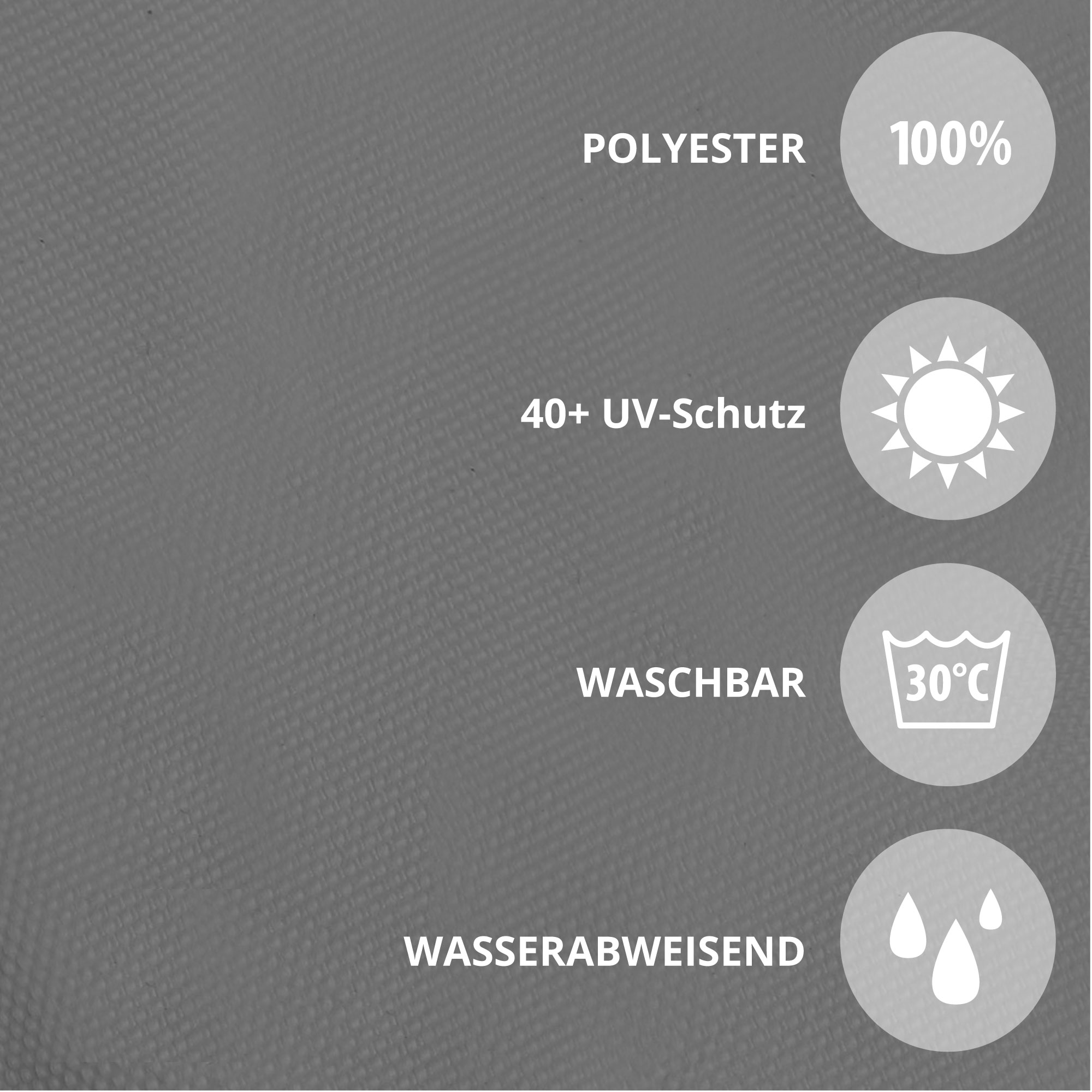Sonnenschirmbespannung aus Polyester mit UV-Schutz, waschbar und wasserabweisend