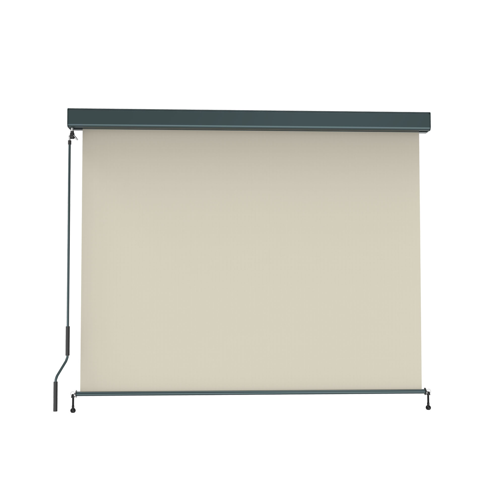 slider_image_b3ffe8c987544ebaac09b65bc5c777b5 Außenrollo mit Kassette und Kurbel, vertikal ausgerichtet, zur Beschattung von Fenstern