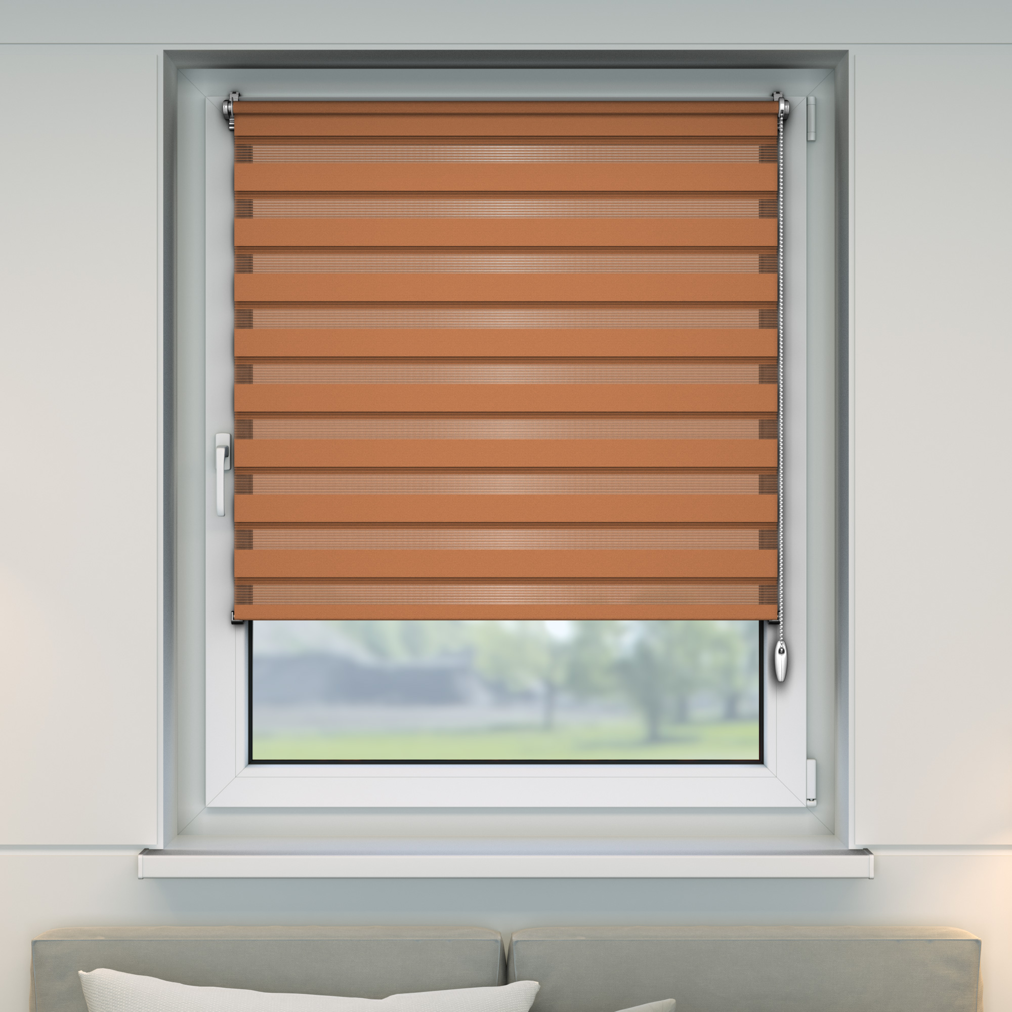 Klemmfix Doppelrollo / Duo Rollo - Braun (Typ nach Wahl)