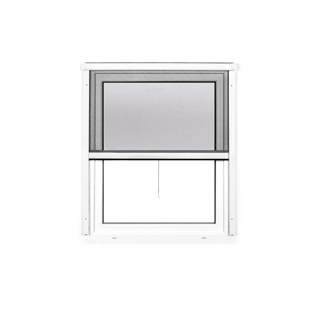 2 in 1 Insektenschutzrollo für Fenster mit integriertem Rollo und Zugmechanismus