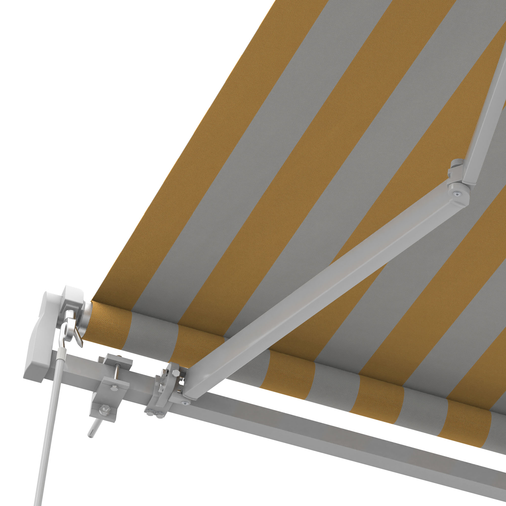 slider_image_01928fdd7b3679d6af16e7654b437c30 Gelenkarmmarkise Basic 2000 mit ausfahrbarem Arm und gestreiftem Tuch