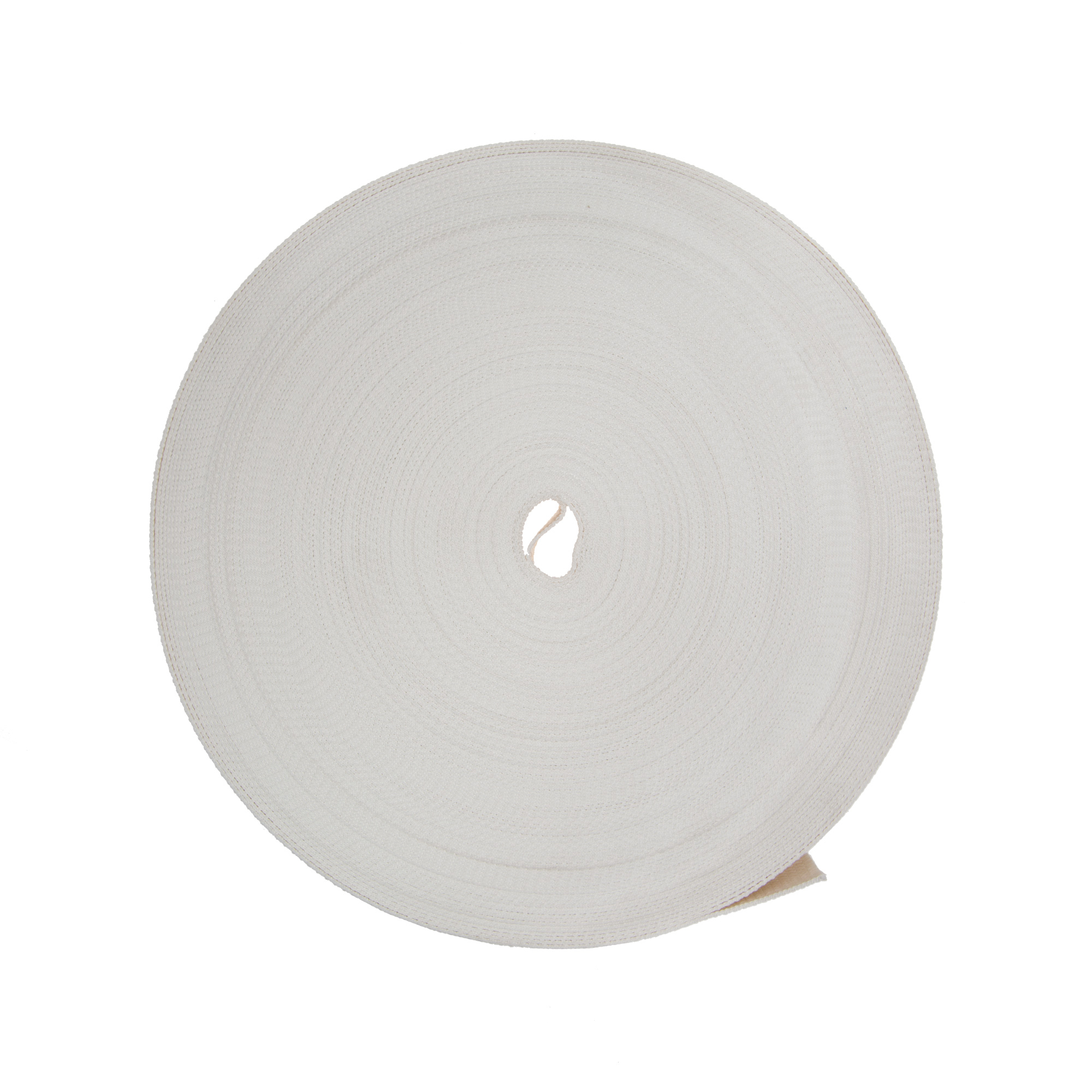 Rolle aus gewebtem Material, zusammengerollt mit losem Ende